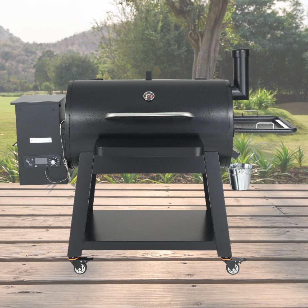62" Heavy Duty Portable Wood Pellet BBQ Grill With Cart