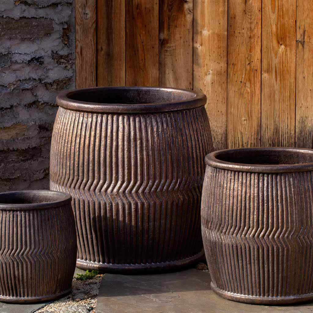 Campania Rain Barrel Planter, Set of 3 - 6830-4103