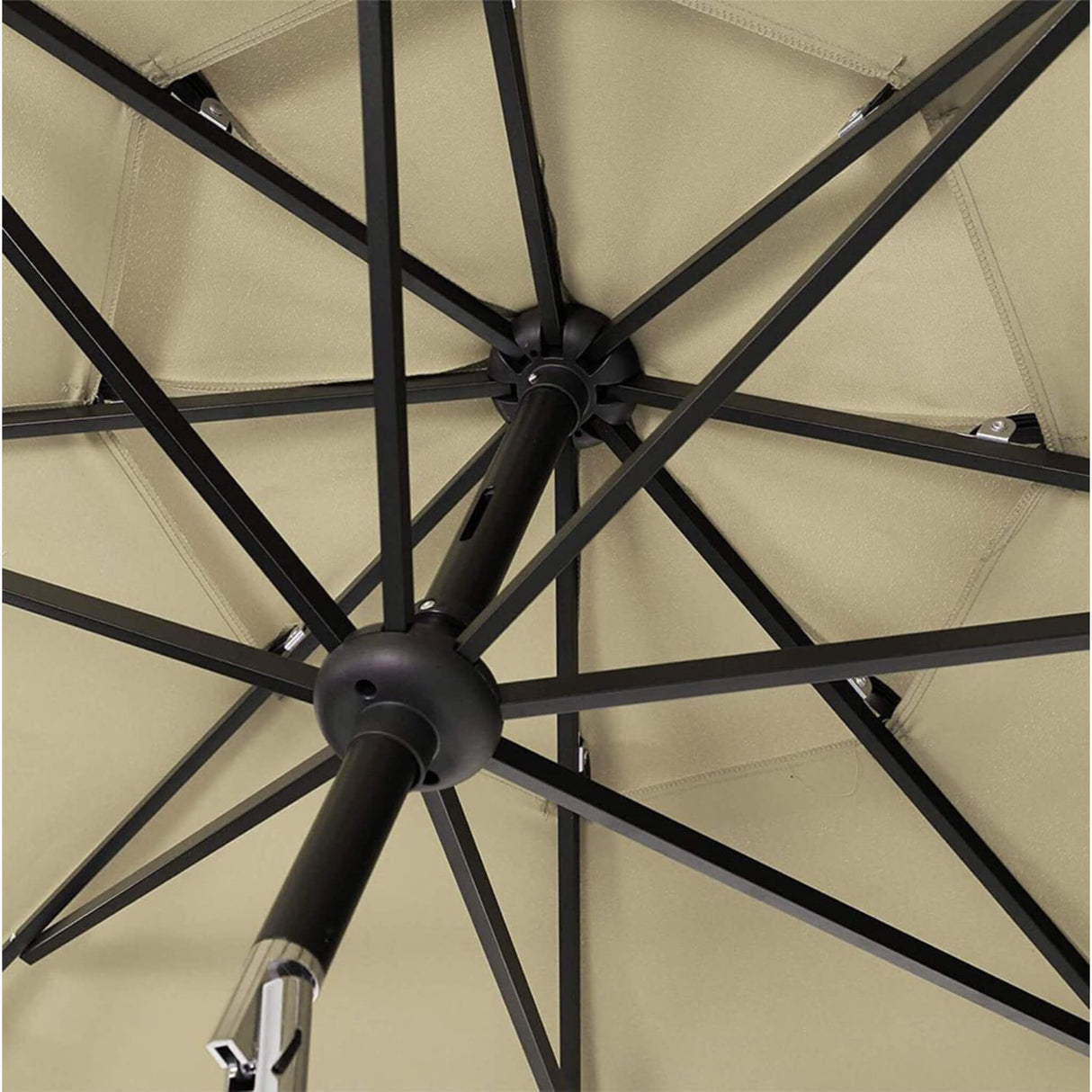 6PCS Outdoor Patio Bar Set Dining Table With Umbrella & Swivel Bar Stools - Umbrella Base NOT included (97053218)