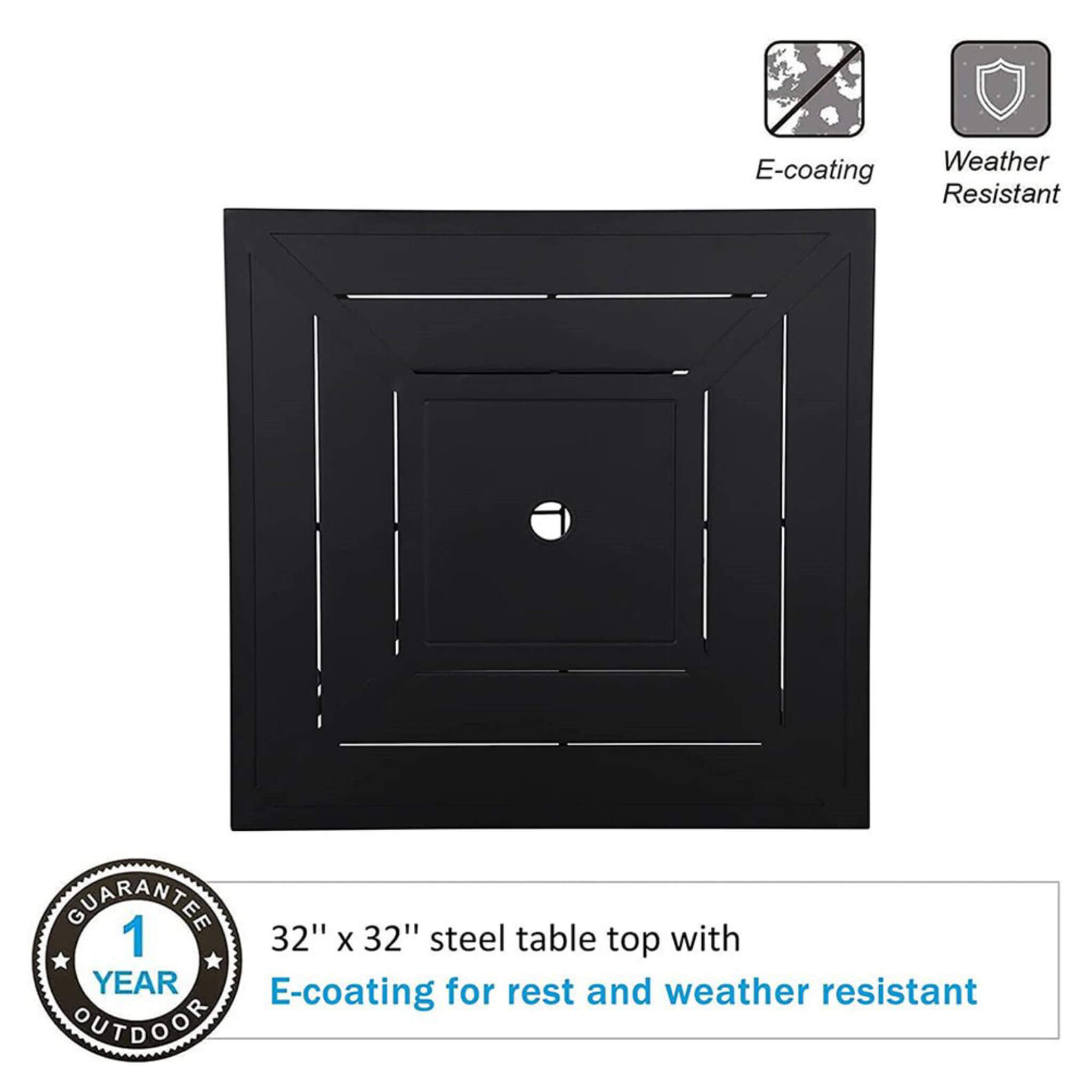 6PCS Outdoor Patio Bar Set Dining Table With Umbrella & Swivel Bar Stools - Umbrella Base NOT included (97053218)