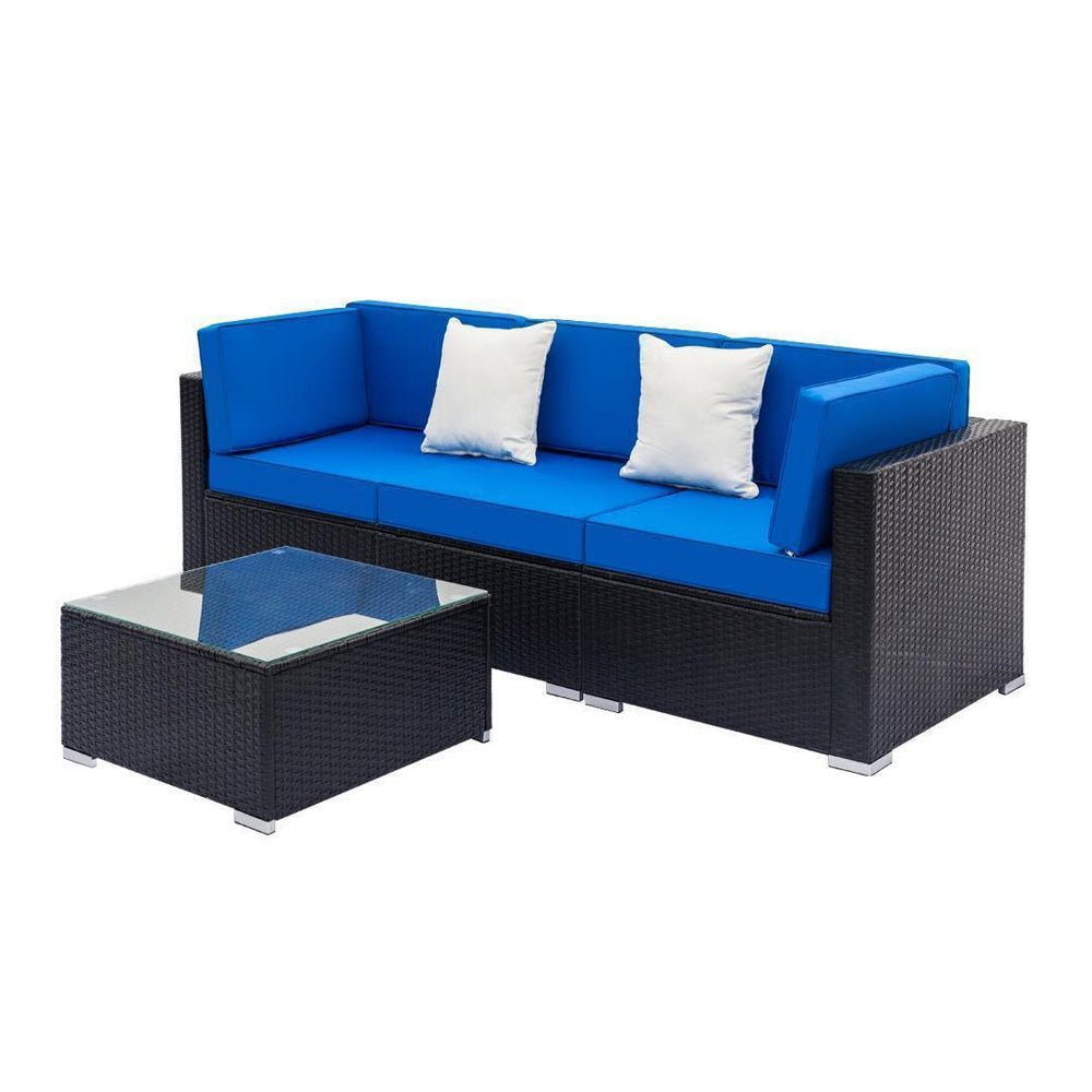 7PCS Outdoor Cushioned Patio Rattan Wicker Sofa Sectional Furniture Set (93875941)