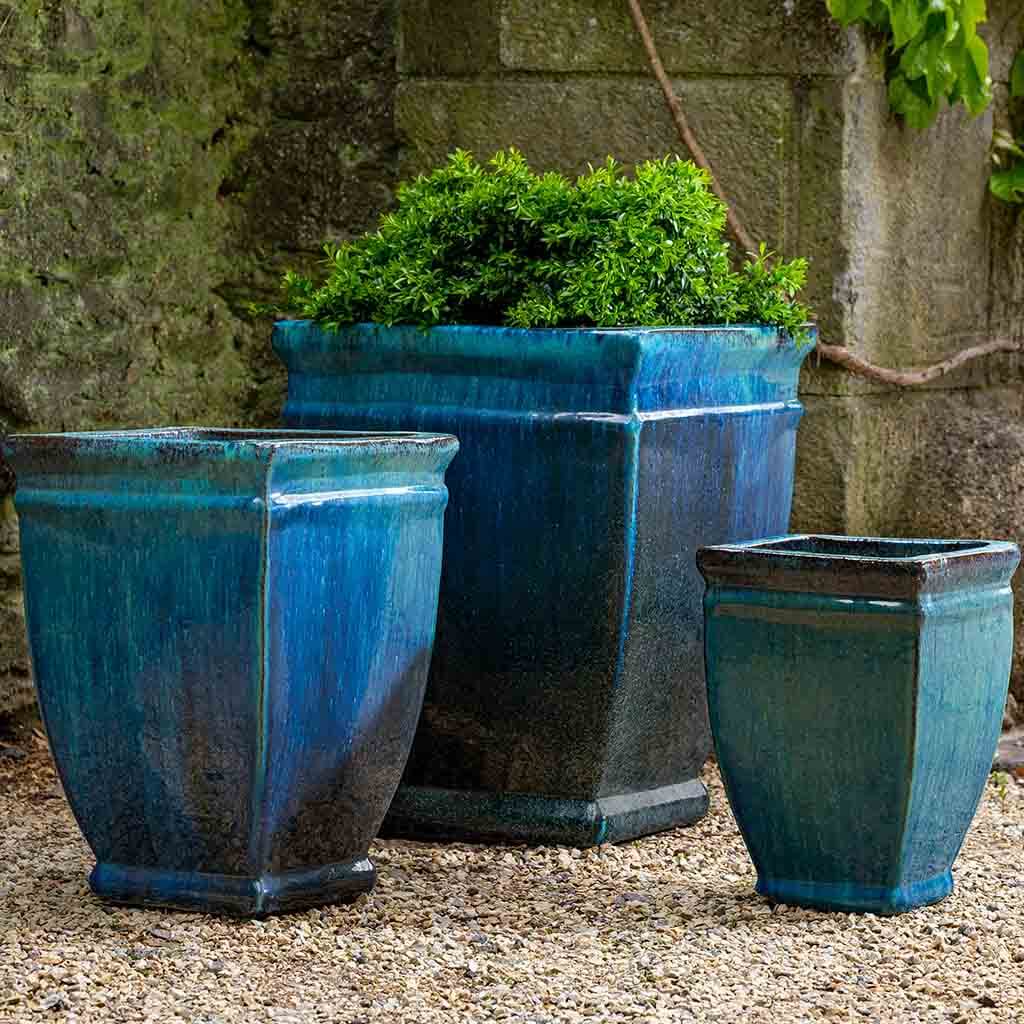 Campania Square Rolled Rim Planter, Set of 3 - 8100-0103