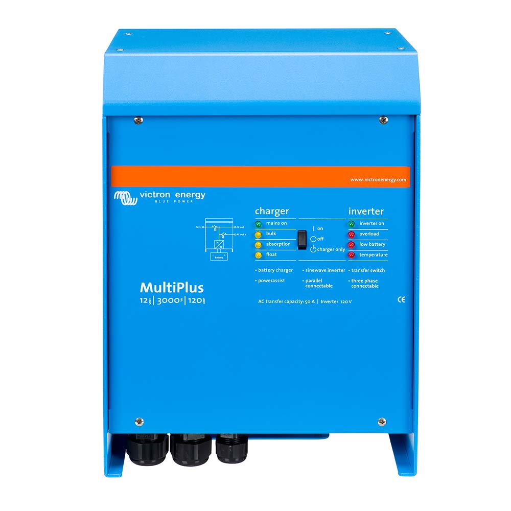 Victron MultiPlus InverterCharger 12 VDC 3000W 120vAC w120AMP Battery Charger 50AMP Transfer Switch PMP123021102