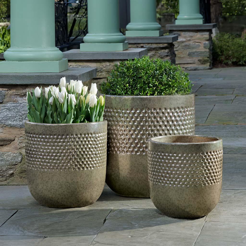 Campania Banded Coin Pot Planter, Set of 3 - 8421-25203
