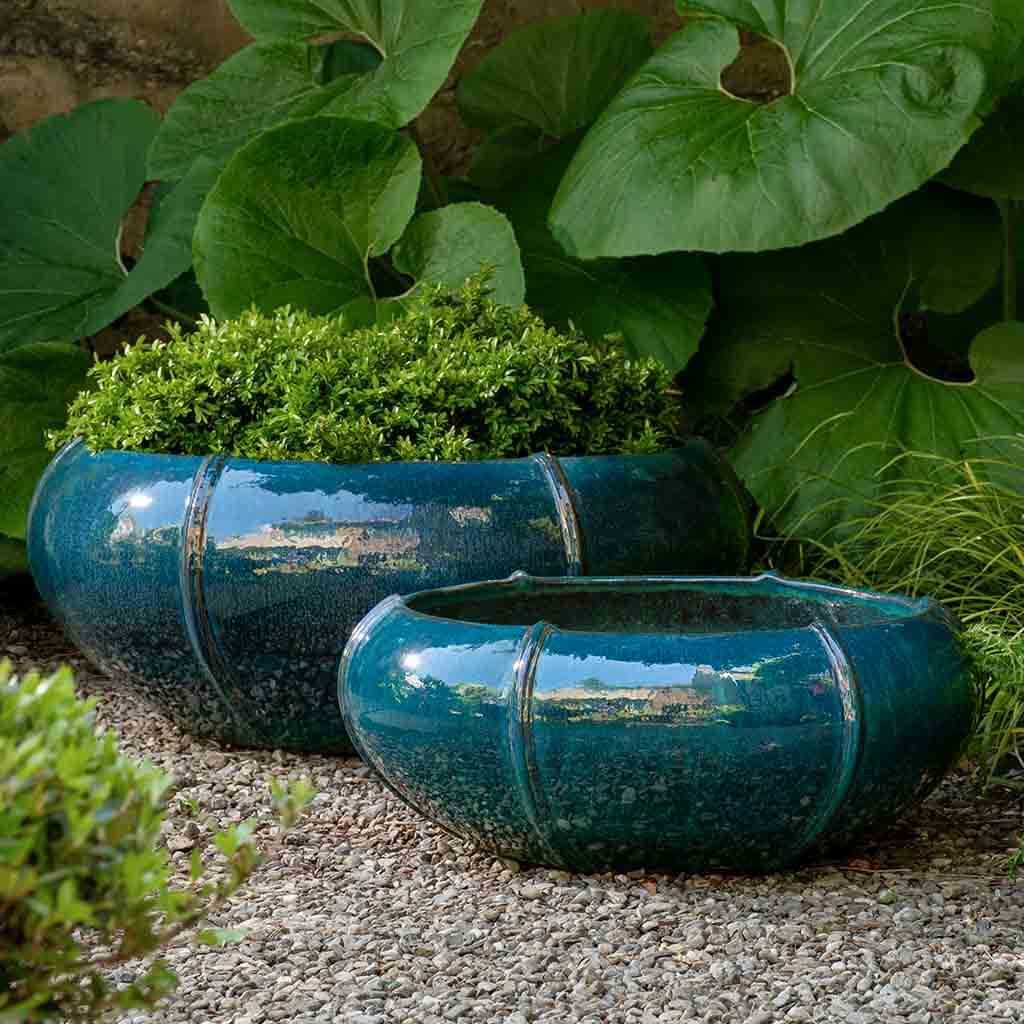 Campania Rib Vault Planter, Low, Set of 2 - 8849-13702