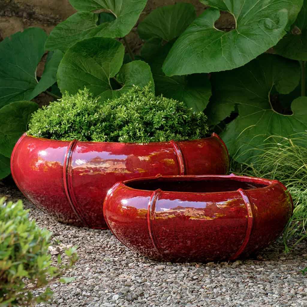 Campania Rib Vault Planter, Low, Set of 2 - 8849-13702