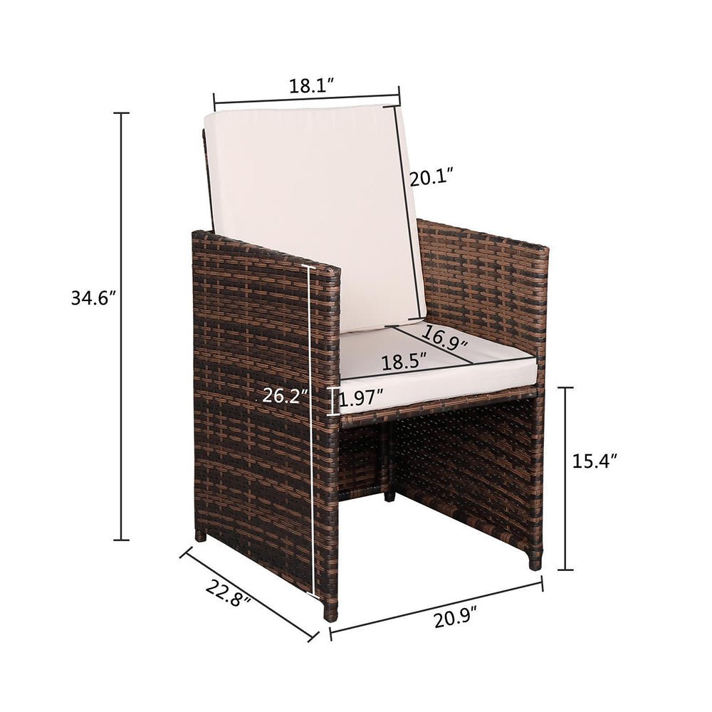 9PCS Outdoor Patio Sectional Wicker Rattan Furniture Set W/ Tempered Glass Table (98457316)