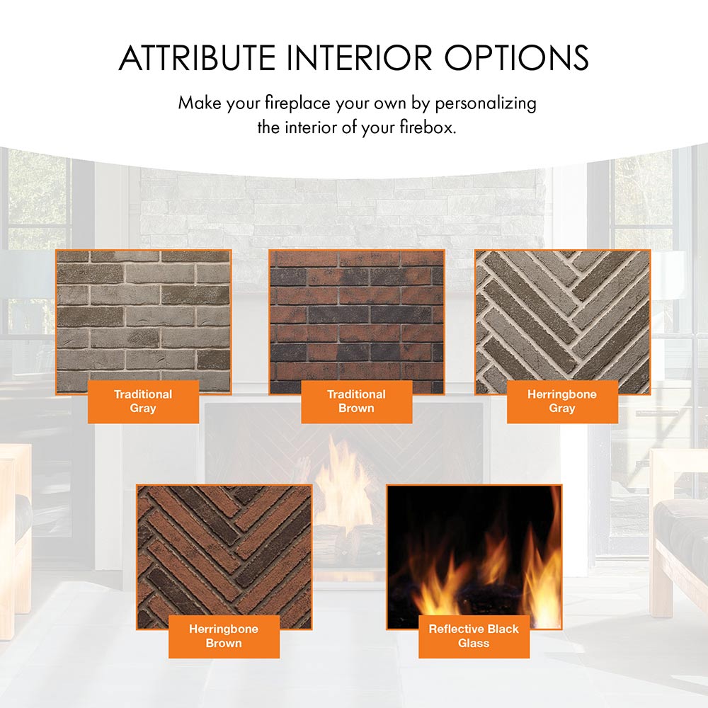 Monessen 42" Attribute Universal Circulating Vent-Free Firebox with Radiant Face and Multitonal Reversible Interior Panels