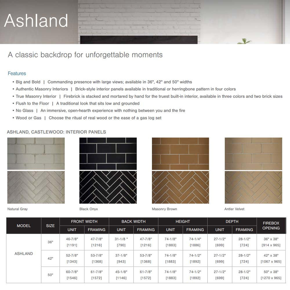 Majestic 42" Ashland Radiant Wood Burning Fireplace
