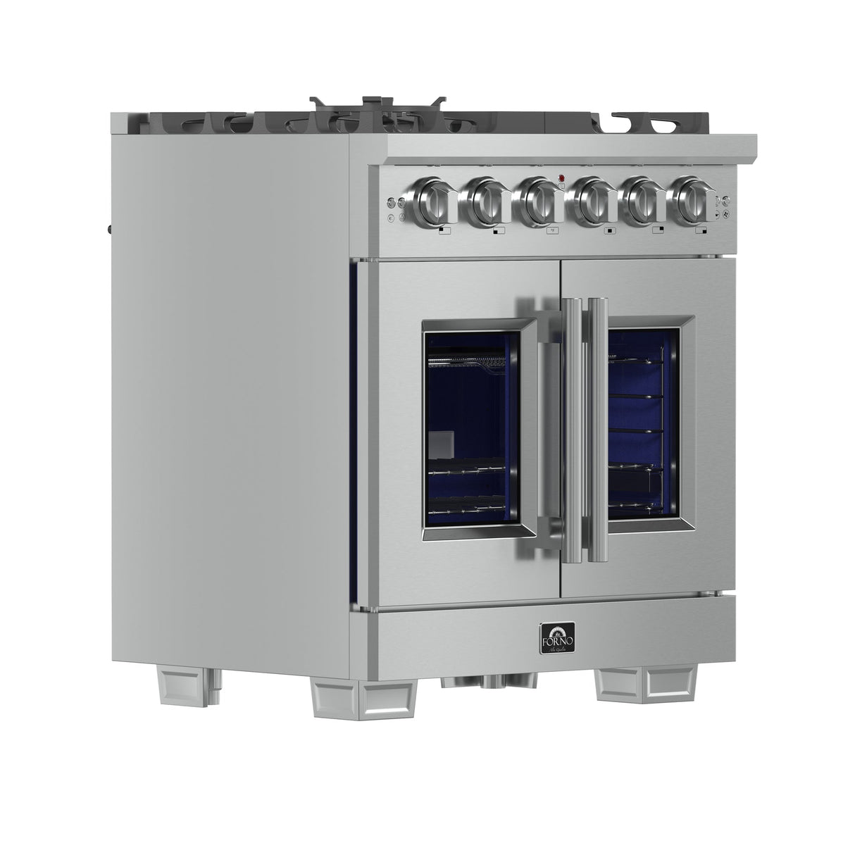 Forno Capriasca Freestanding French Door Gas Range, Convection Oven, Energy Efficient