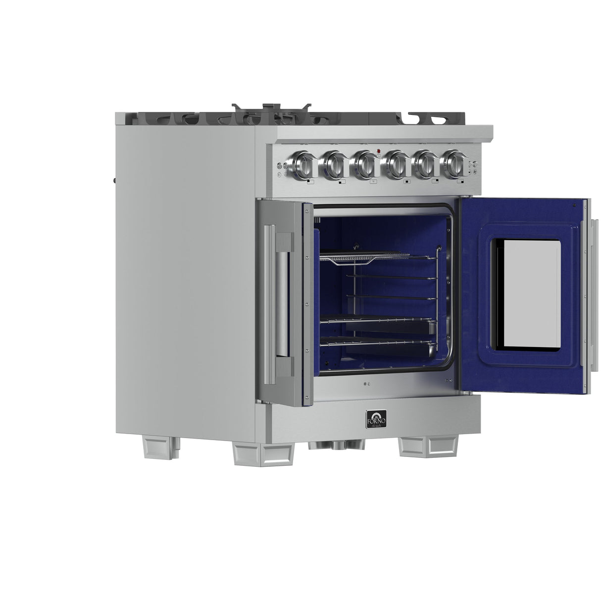 Forno Capriasca Freestanding French Door Gas Range, Convection Oven, Energy Efficient