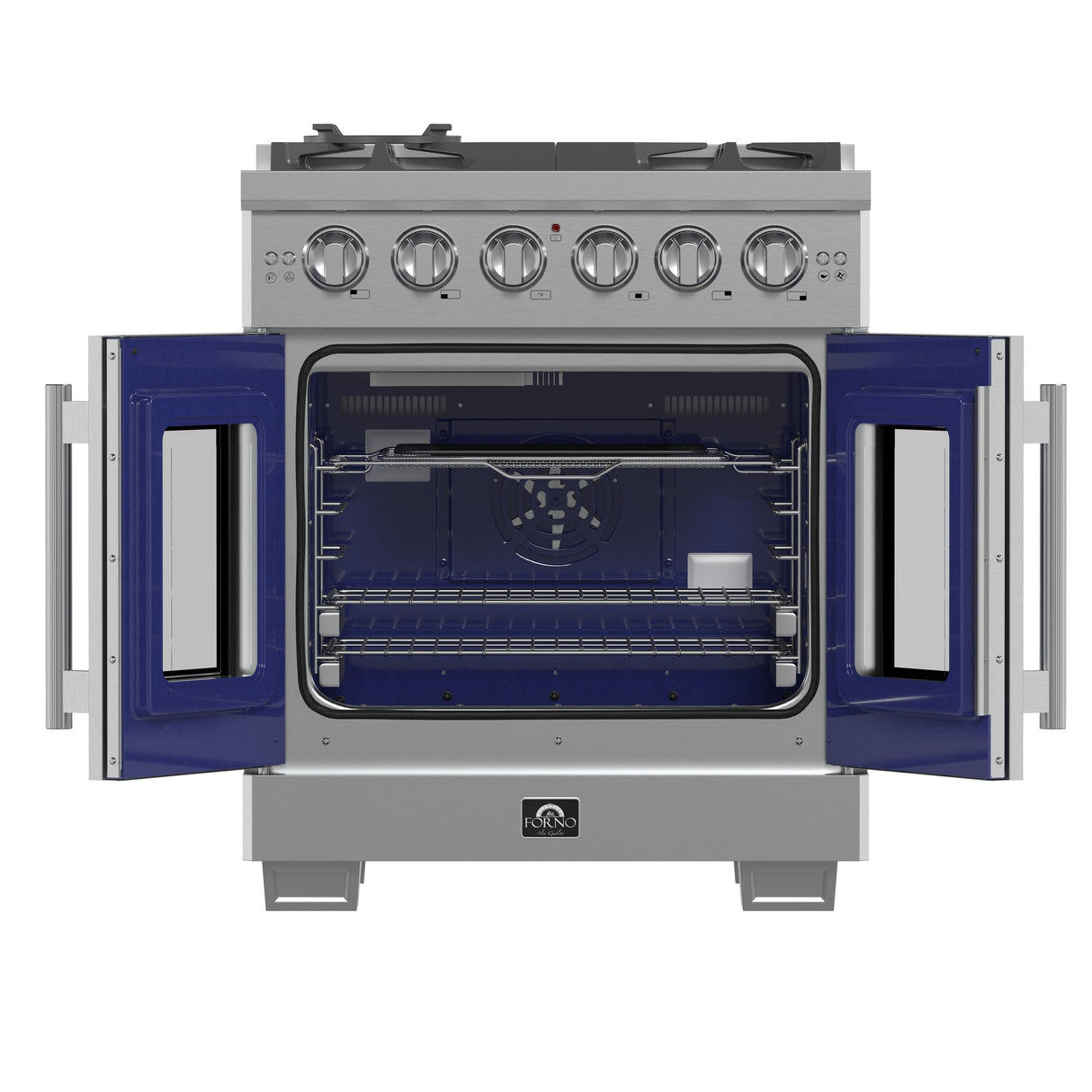 Forno Capriasca Freestanding French Door Gas Range, Convection Oven, Energy Efficient