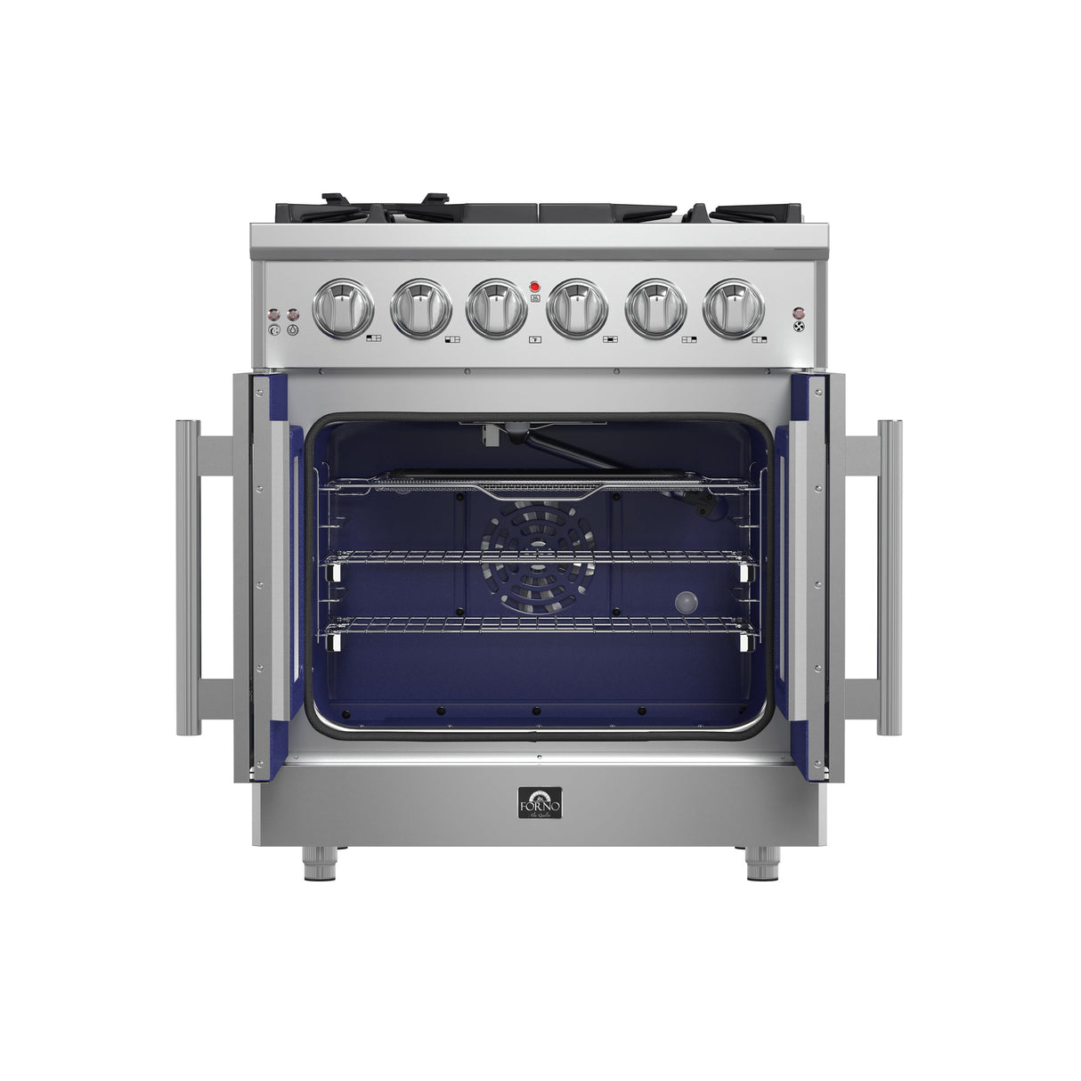 Forno Massimo Freestanding French Door Gas Range, Convection Oven, Energy Efficient