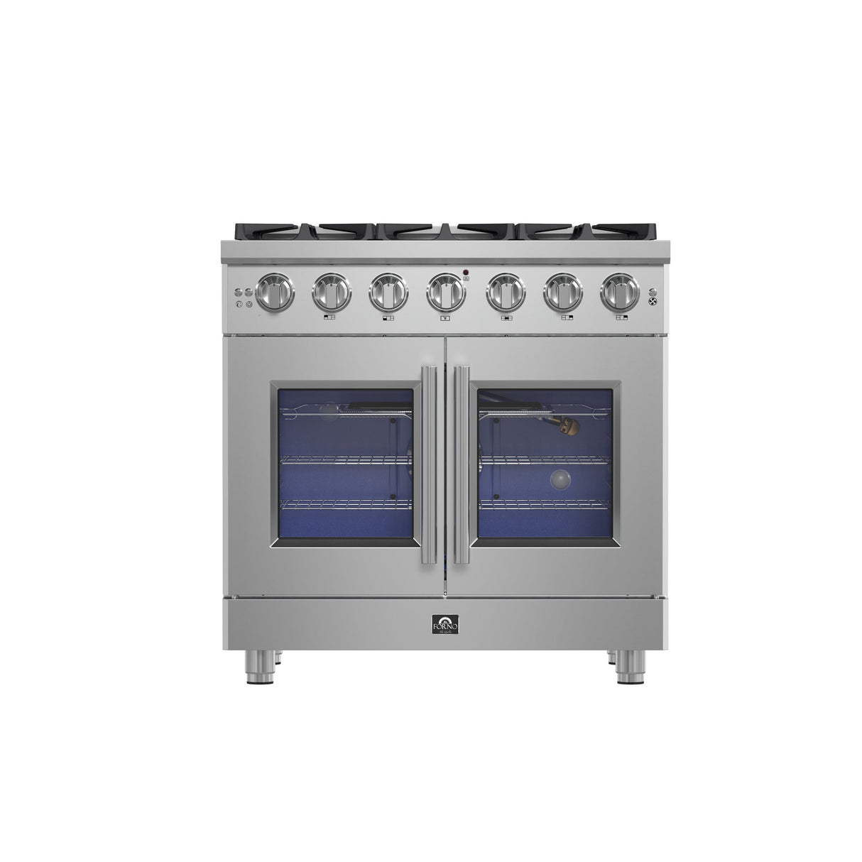 Forno Massimo Freestanding French Door Gas Range, Convection Oven, Energy Efficient
