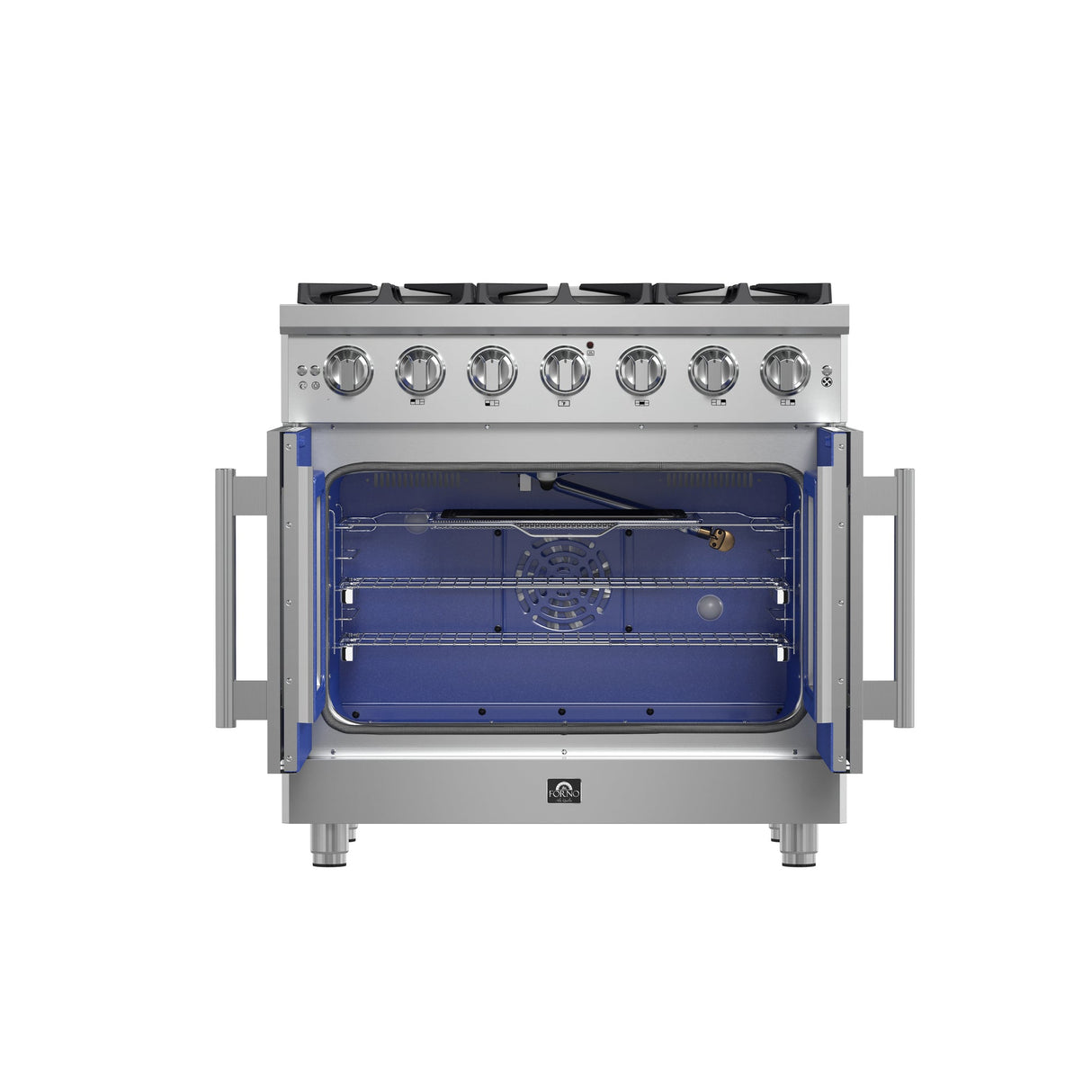 Forno Massimo Freestanding French Door Gas Range, Convection Oven, Energy Efficient