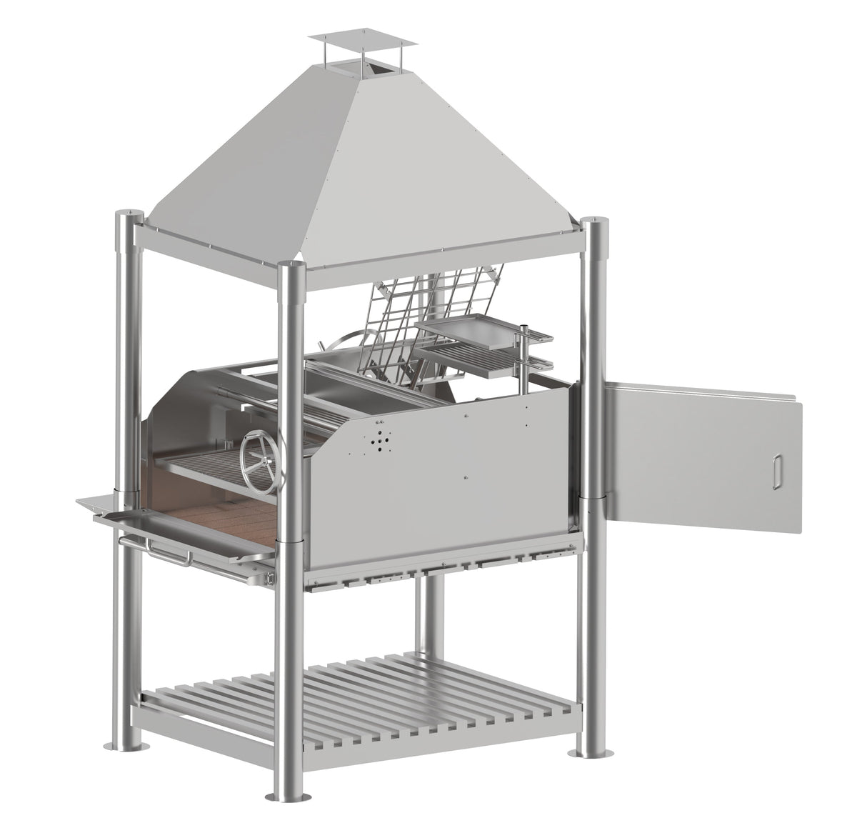 Tagwood BBQ Argentine Santa Maria Wood Fire & Charcoal Gaucho Grill all Stainless Steel | BBQ12SS