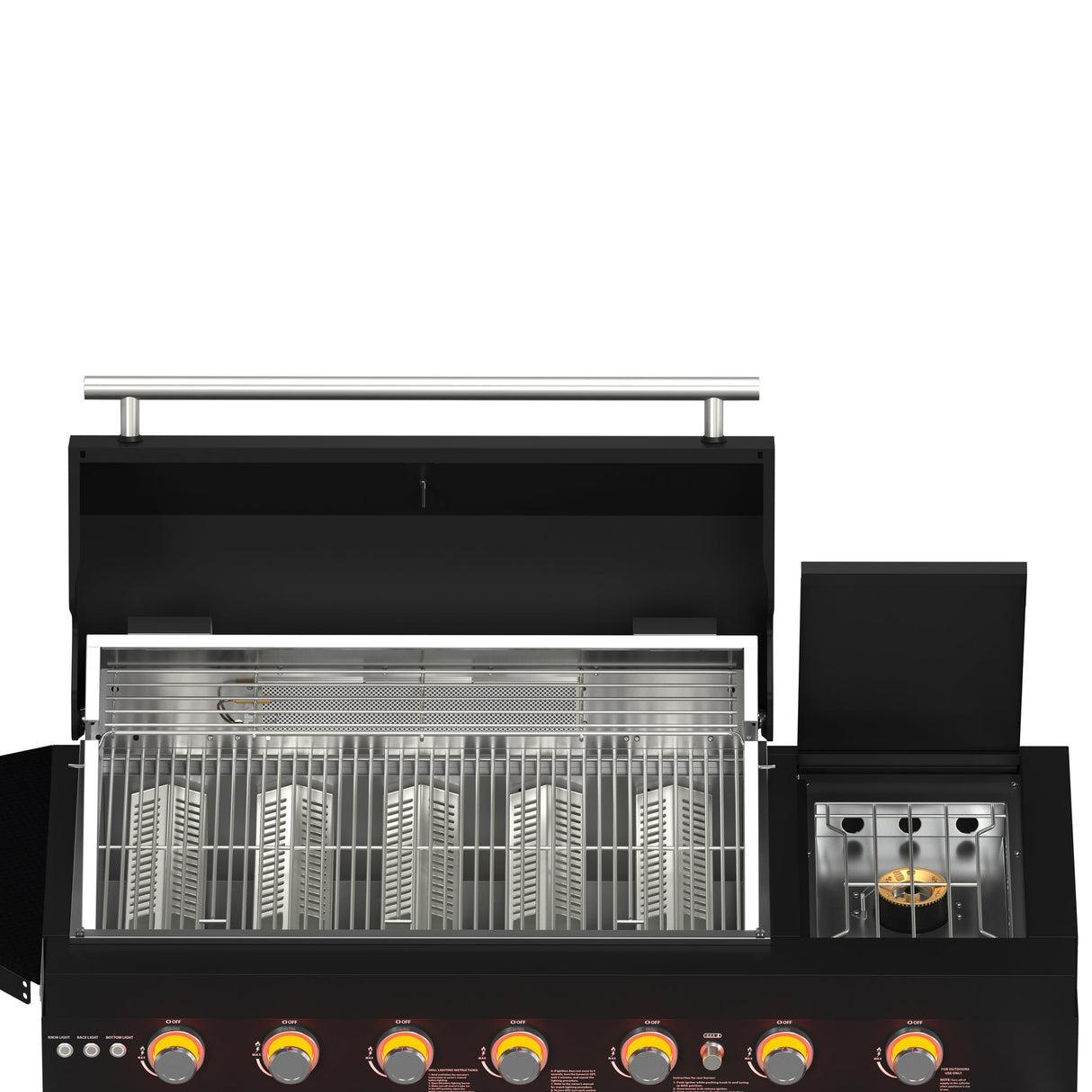 Forno All’Aperto Outdoor Kitchen – 87,600 BTU, 4 Burners, Infrared Burners, Pizza Oven, Black Countertops, Bar & Beverage Center