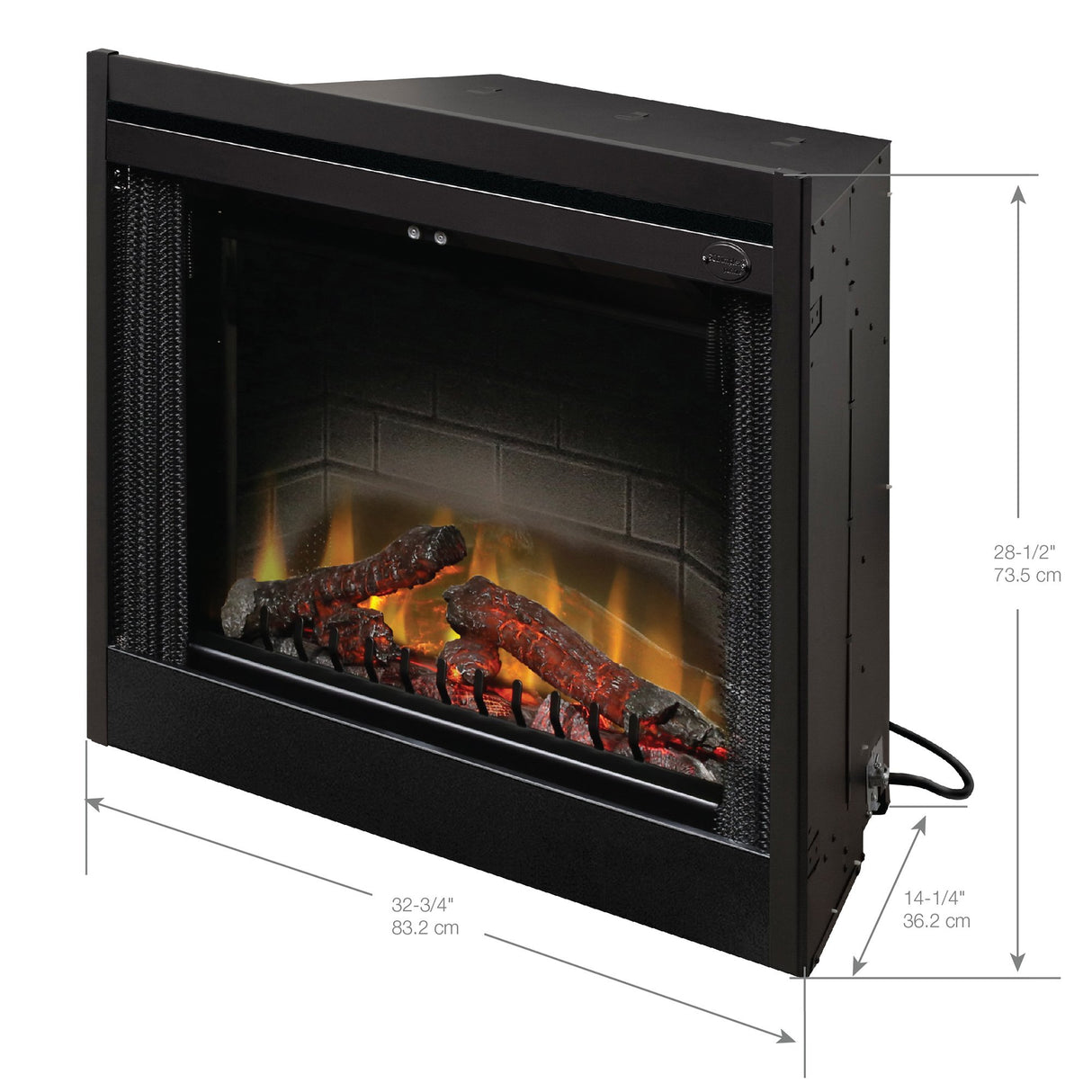 Dimplex Deluxe 33" Built-In Electric Firebox with Glass Pane Kit/Plug Kit/RC - BF33DXP-GPR
