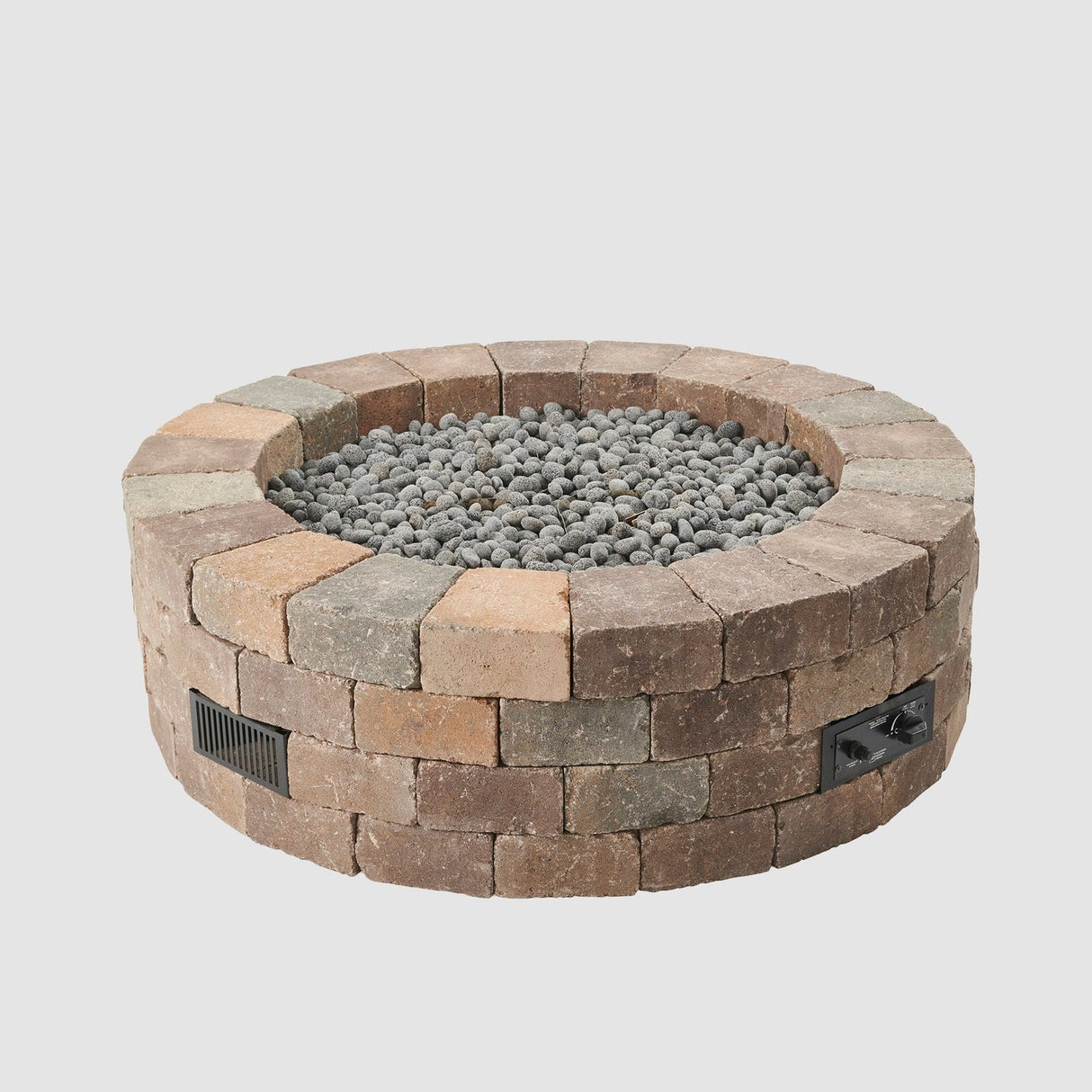The Outdoor Greatroom Bronson Block Round Gas Fire Pit Kit - BRON52-K