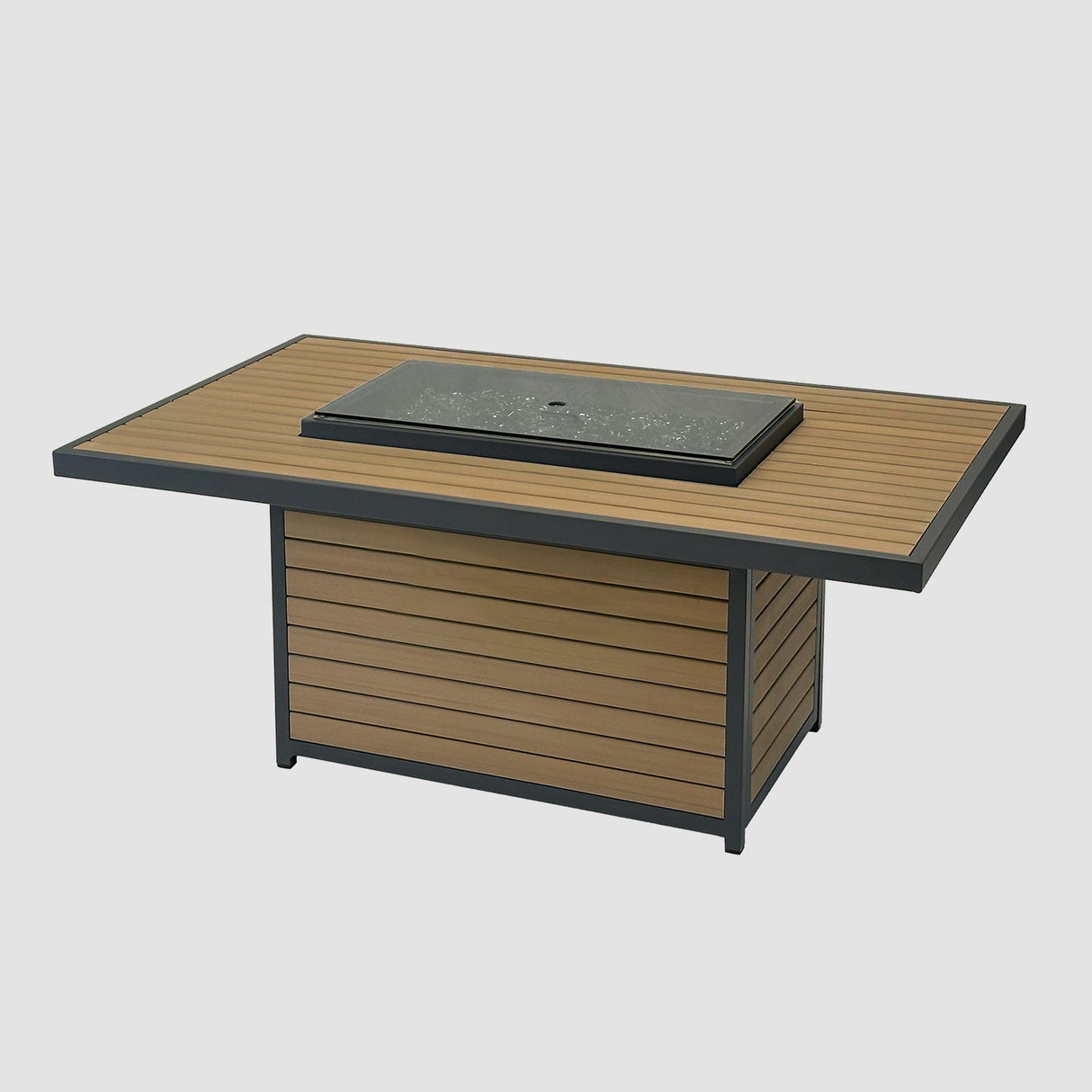 The Outdoor Greatroom Kenwood and Brooks Rectangular Chat Height Gas Fire Pit Table - KW-1224-19-K