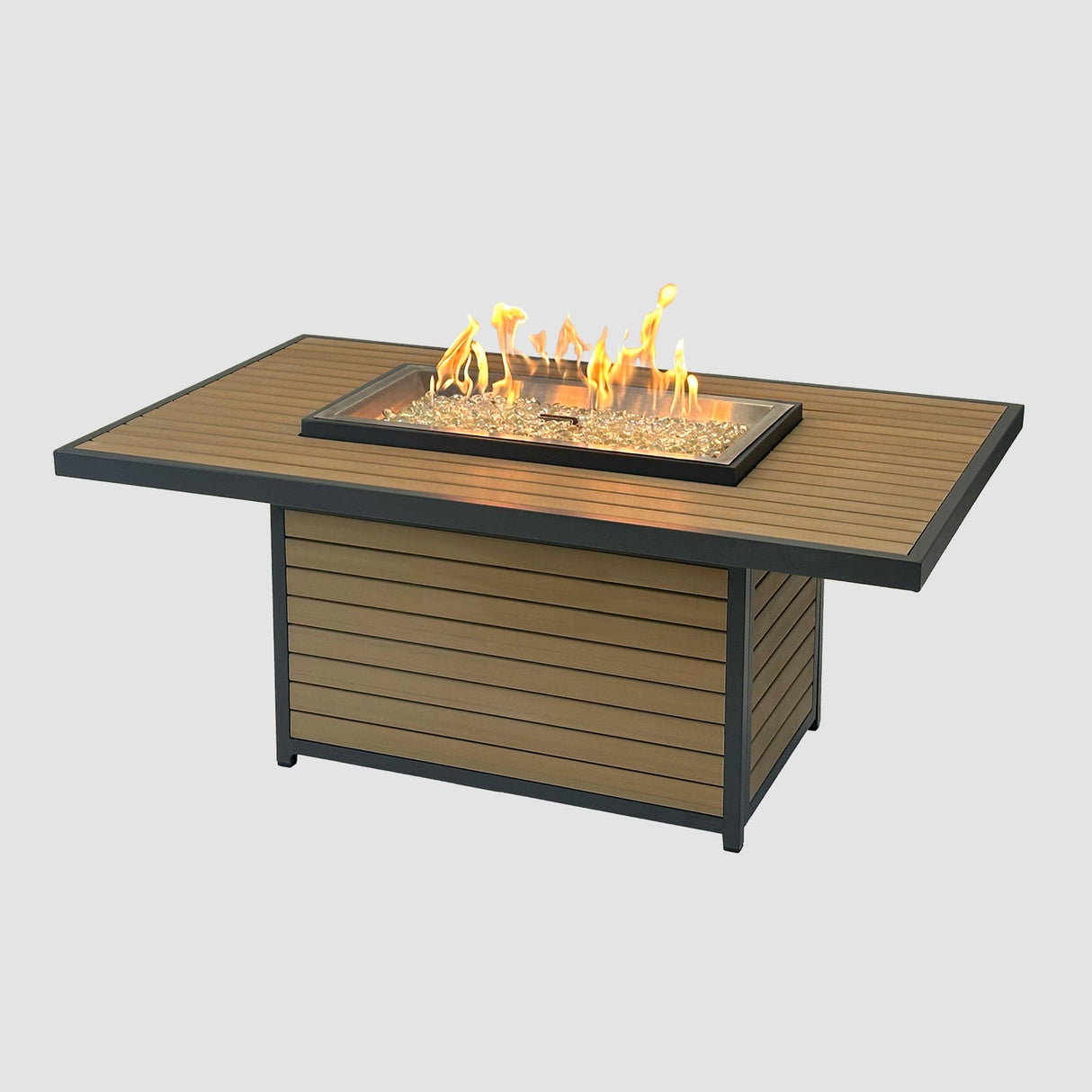 The Outdoor Greatroom Kenwood and Brooks Rectangular Chat Height Gas Fire Pit Table - KW-1224-19-K