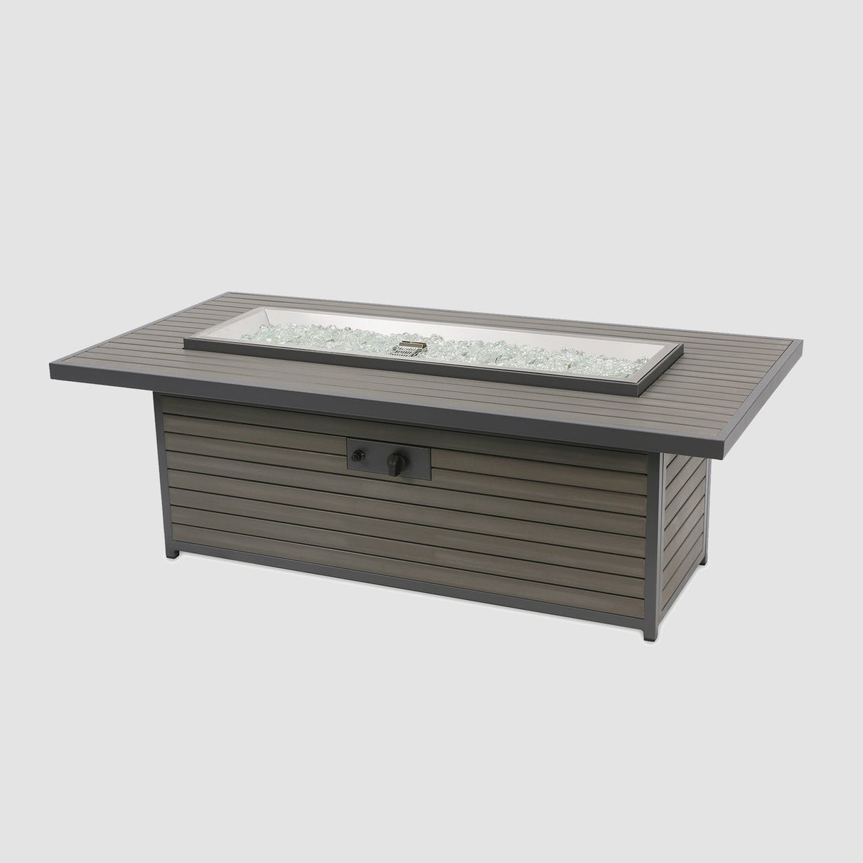 The Outdoor Greatroom Kenwood and Brooks Linear Chat Height Gas Fire Pit Table - BRK-1242-19-W-K