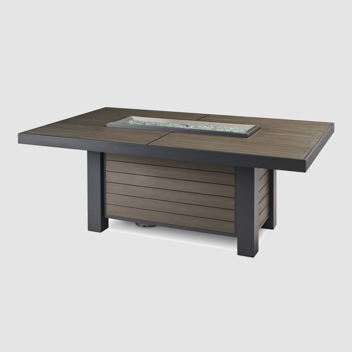 The Outdoor Greatroom Kenwood and Brooks Linear Dining Height Gas Fire Pit Table - KW-1242-K