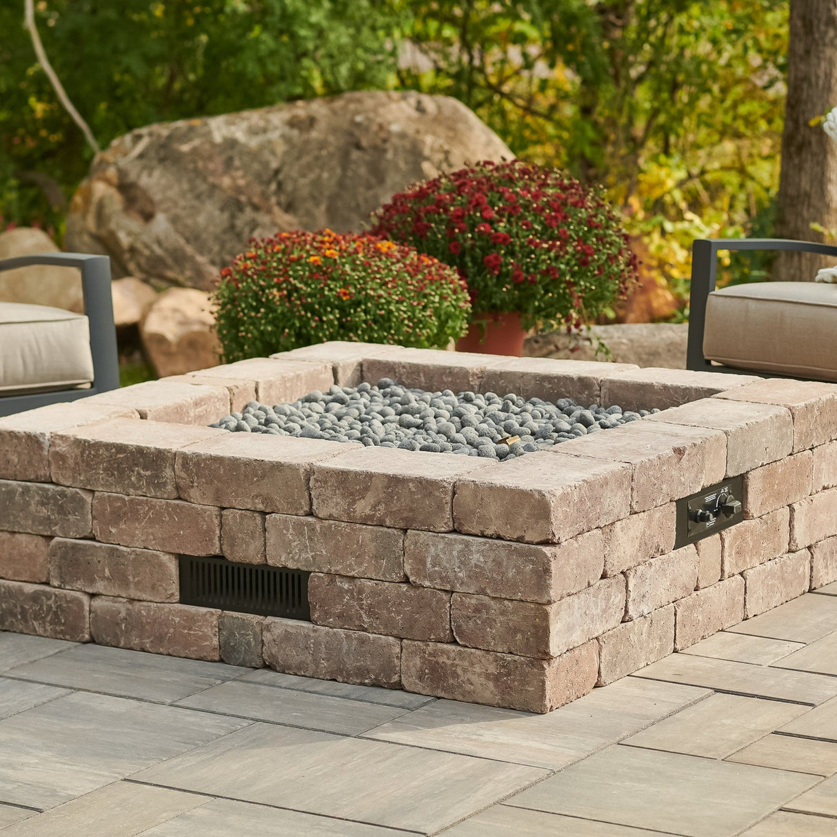 The Outdoor Greatroom Bronson Block Square Gas Fire Pit Kit - BRON5151-K