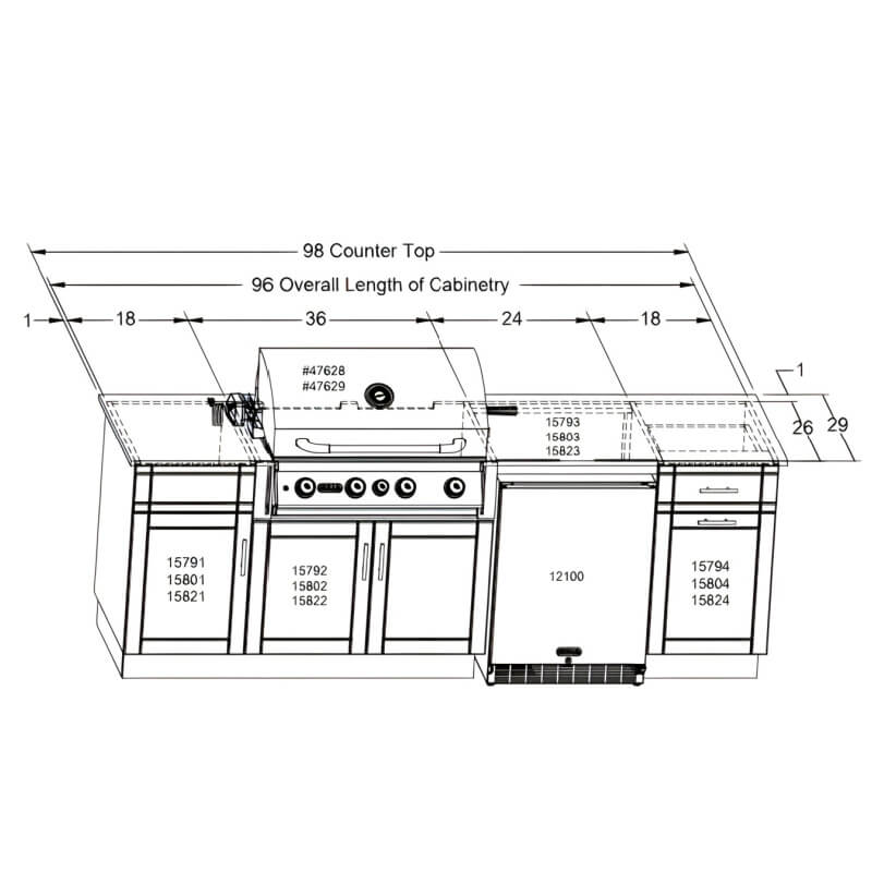 Bull Myrtle Beach 8 Ft Dura Outdoor Kitchen