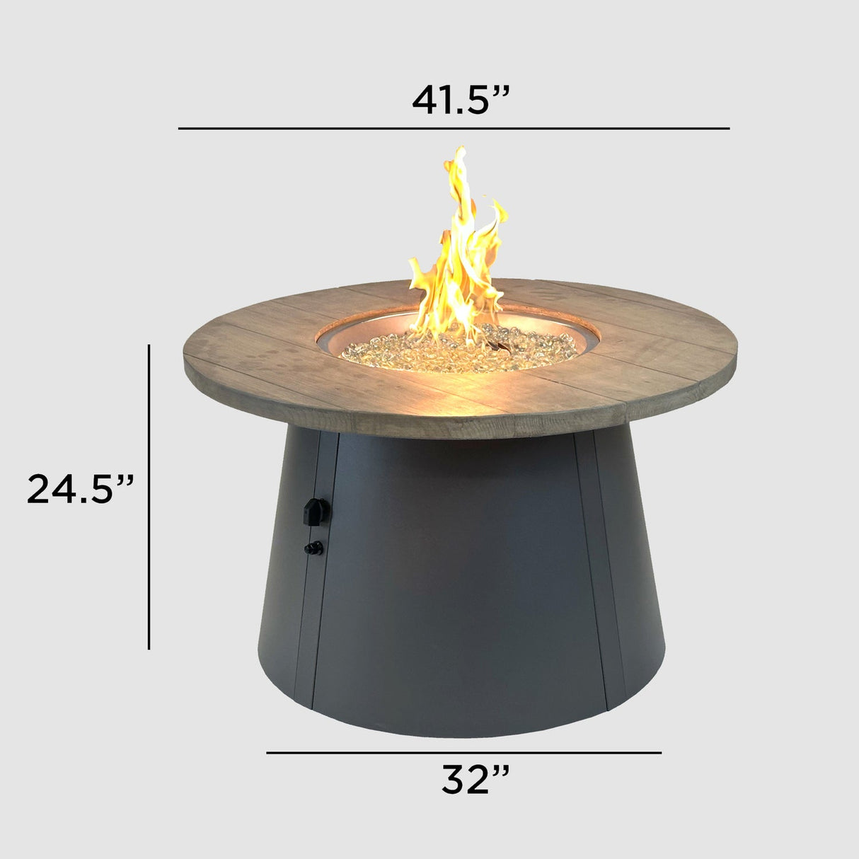 The Outdoor Greatroom Cirvalo 48" Round Gas Fire Pit Table - CIR-48-FSBR-K