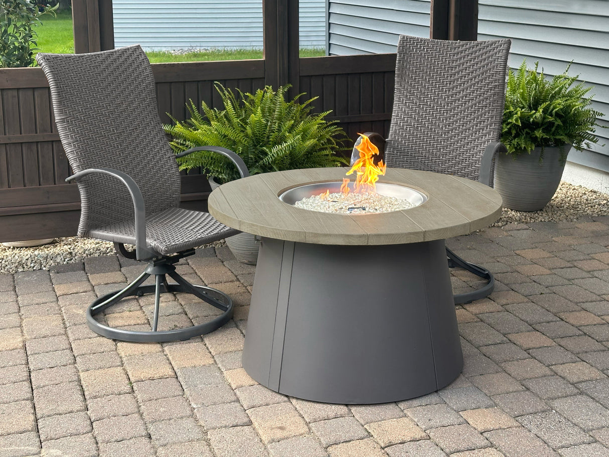 The Outdoor Greatroom Cirvalo 42" Round Gas Fire Pit Table - CIR-42-FSBR-K