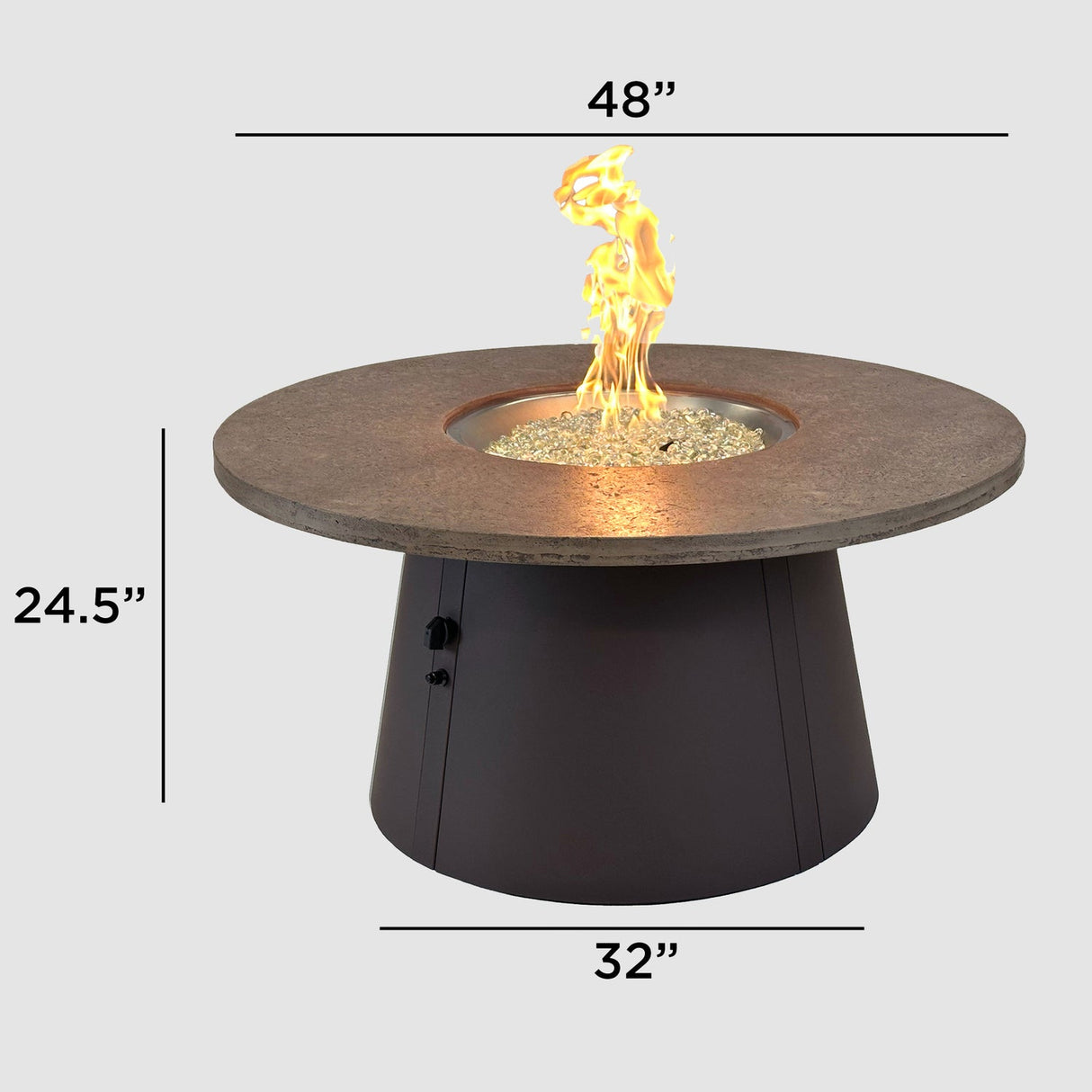 The Outdoor Greatroom Cirvalo 48" Round Gas Fire Pit Table - CIR-48-FSBR-K