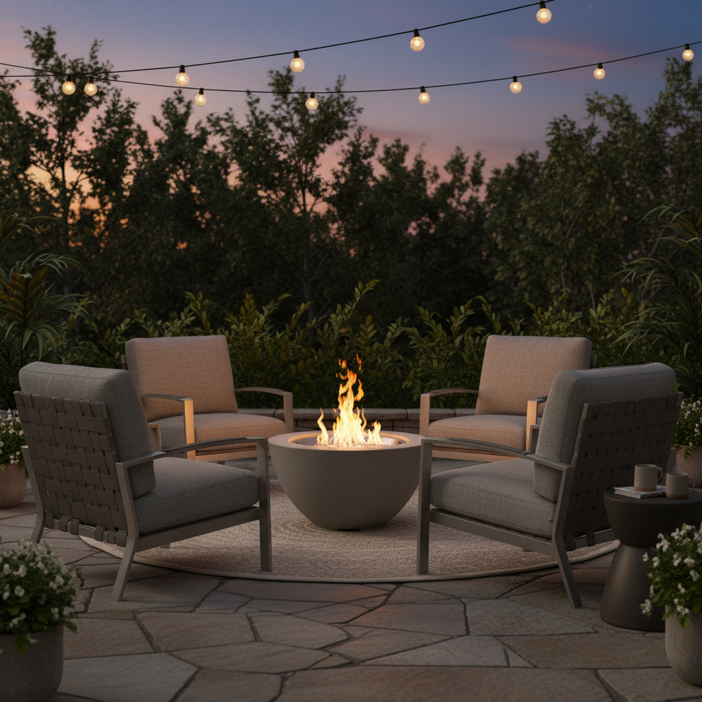 The Outdoor Greatroom Cove 48" Concrete Bowl Gas Fire Pit - CVB-48NG