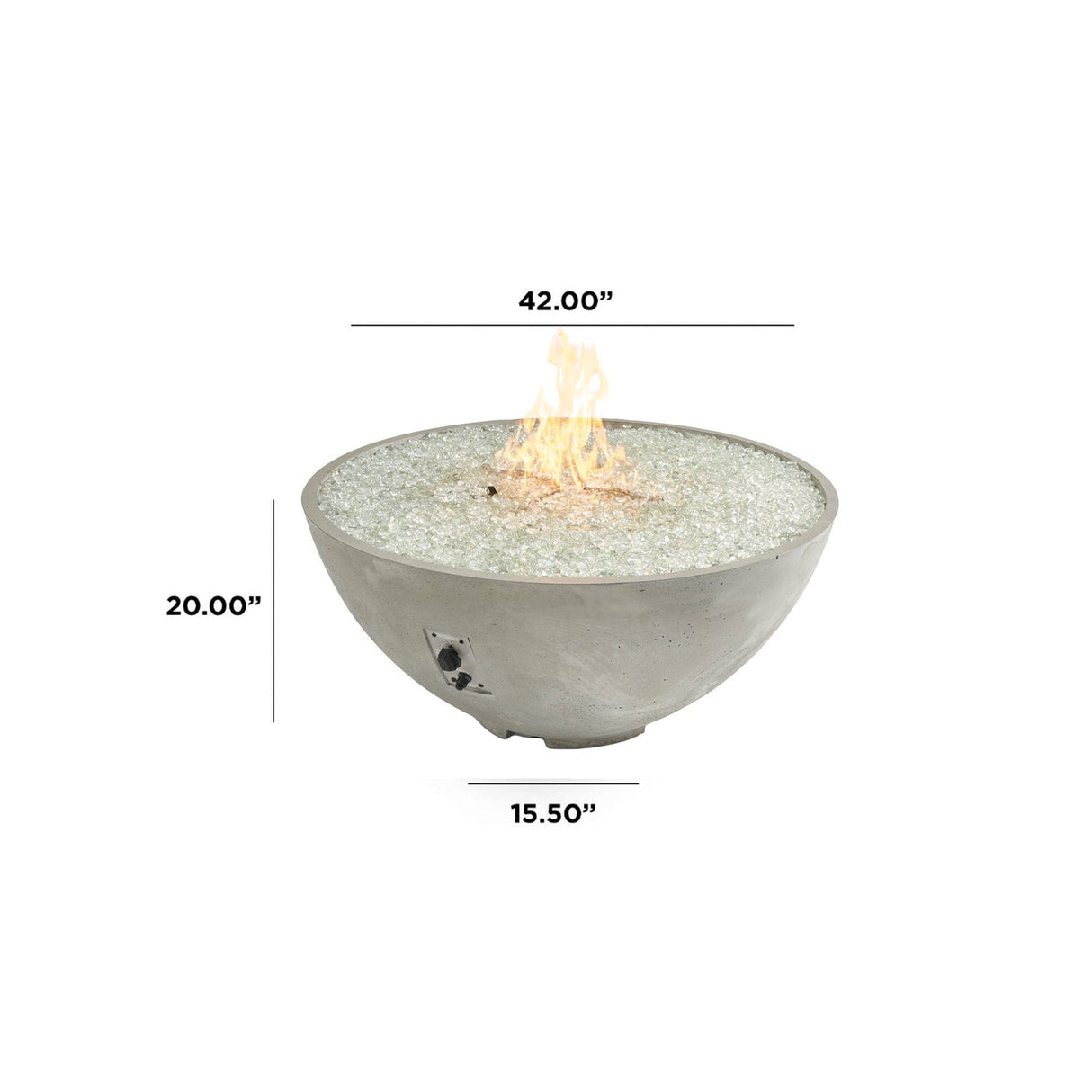 The Outdoor Greatroom Cove 42" Concrete Edge Gas Fire Pit Bowl - CV-30EWHT
