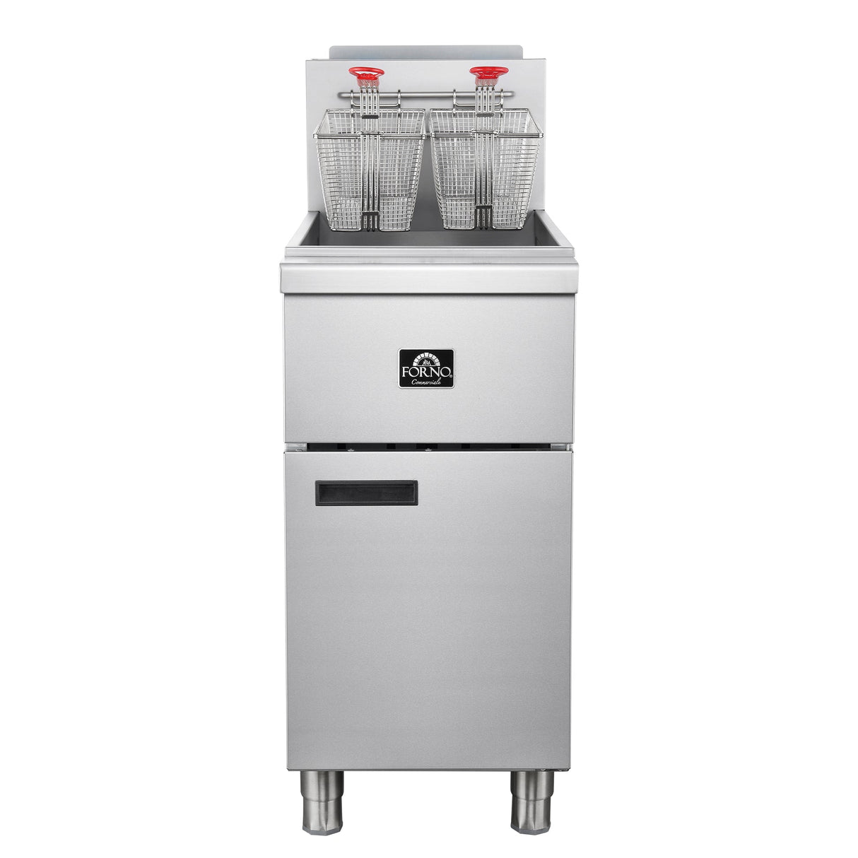Forno Commerciale Natural Gas Deep Fryer, 4 Burners 120,000 BTU, 50 lbs Oil Capacity