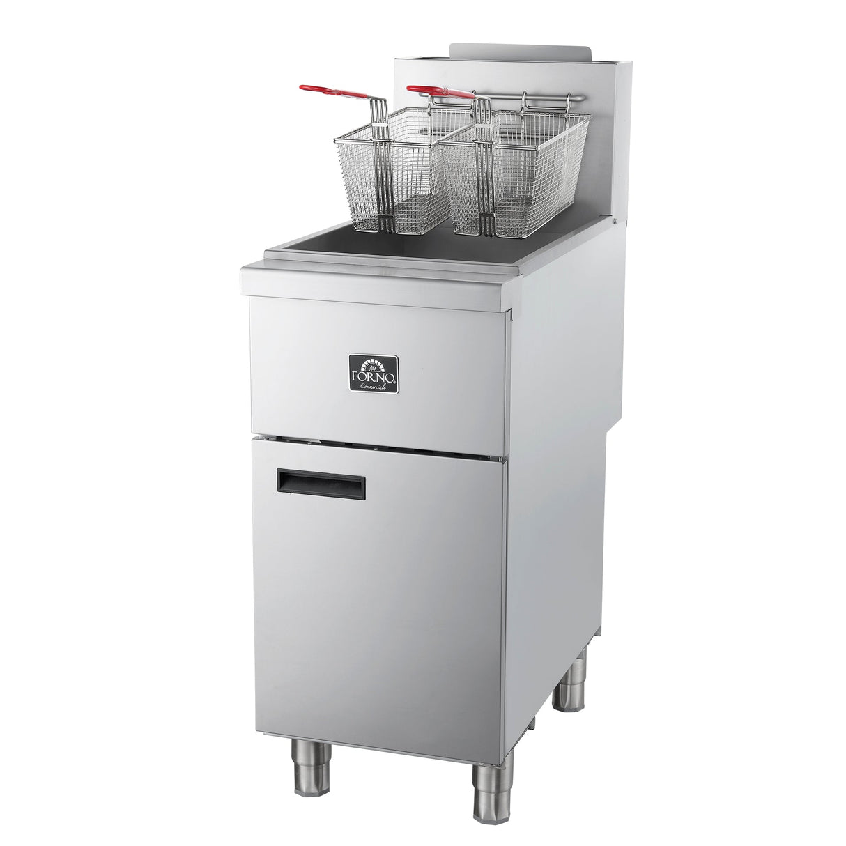 Forno Commerciale Natural Gas Deep Fryer, 3 Burners 90,000 BTU, 40 lbs Oil Capacity