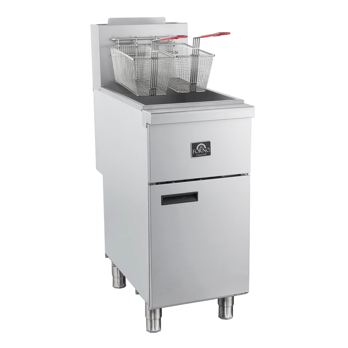 Forno Commerciale Natural Gas Deep Fryer, 3 Burners 90,000 BTU, 40 lbs Oil Capacity