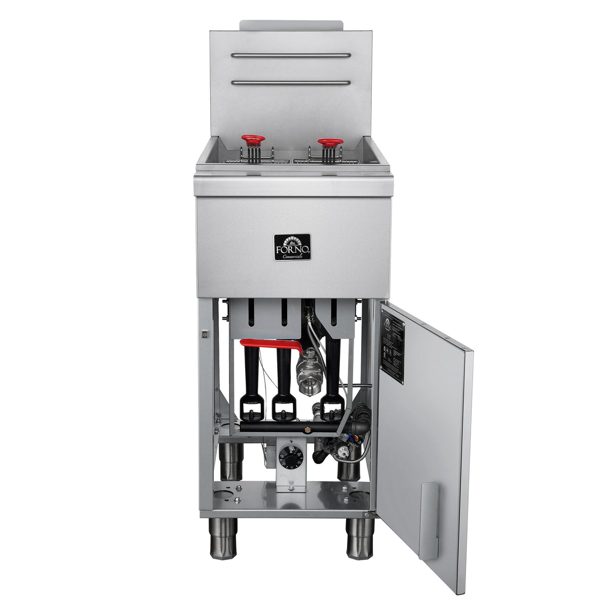 Forno Commerciale Propane Gas Deep Fryer, 4 Burners 120,000 BTU, 50 lbs Oil Capacity