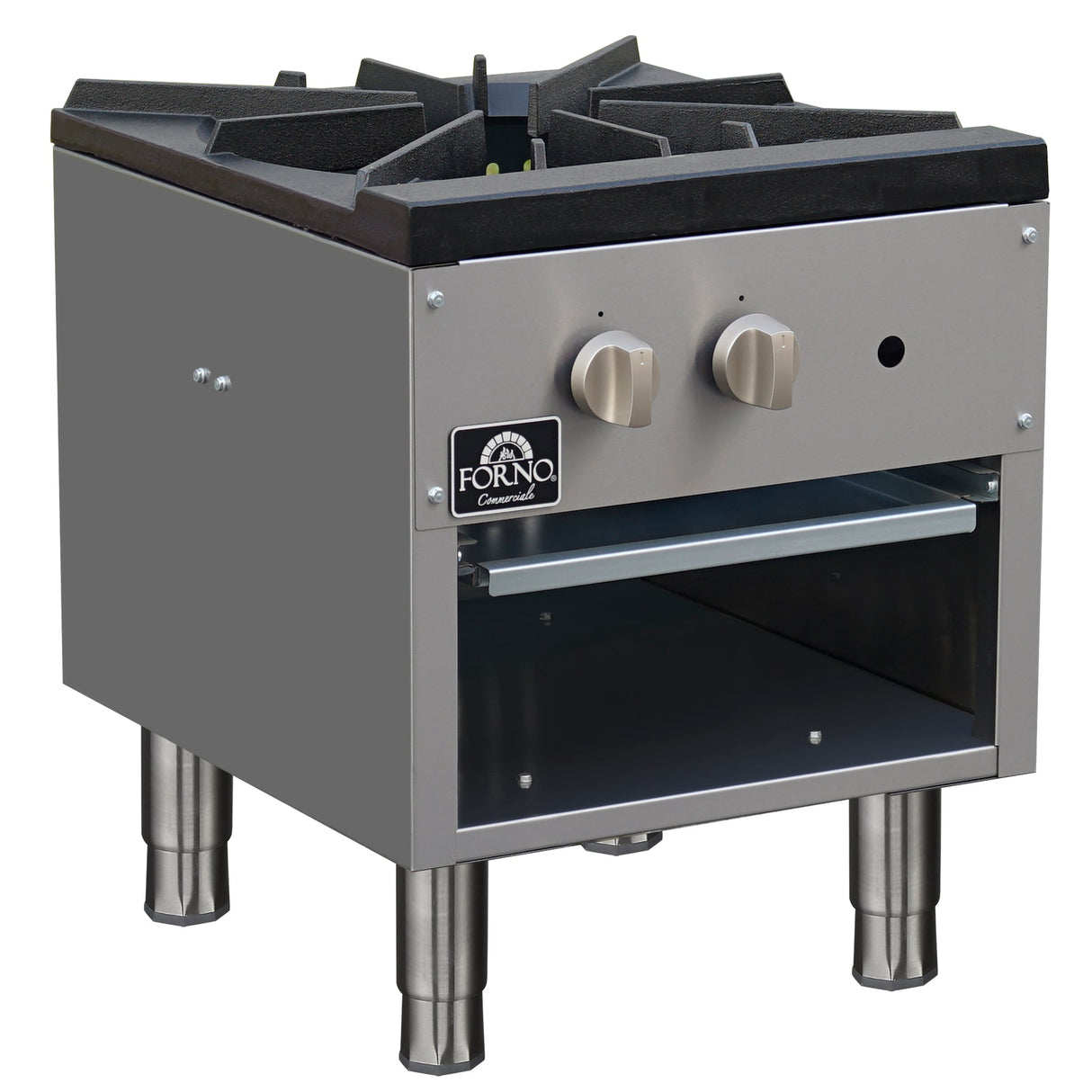 Forno Commerciale Gas Stock Pot Range – Single 3-Ring Burner, Stainless Steel Construction