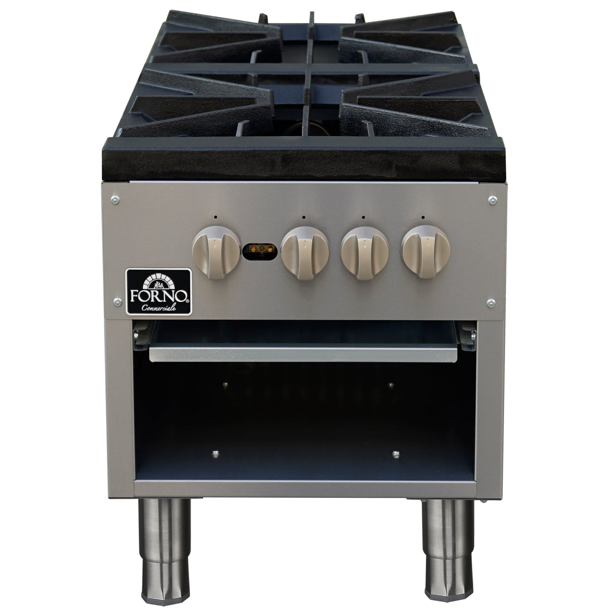 Forno Commerciale Gas Stock Pot Range – Dual 3-Ring Burners, Stainless Steel Construction