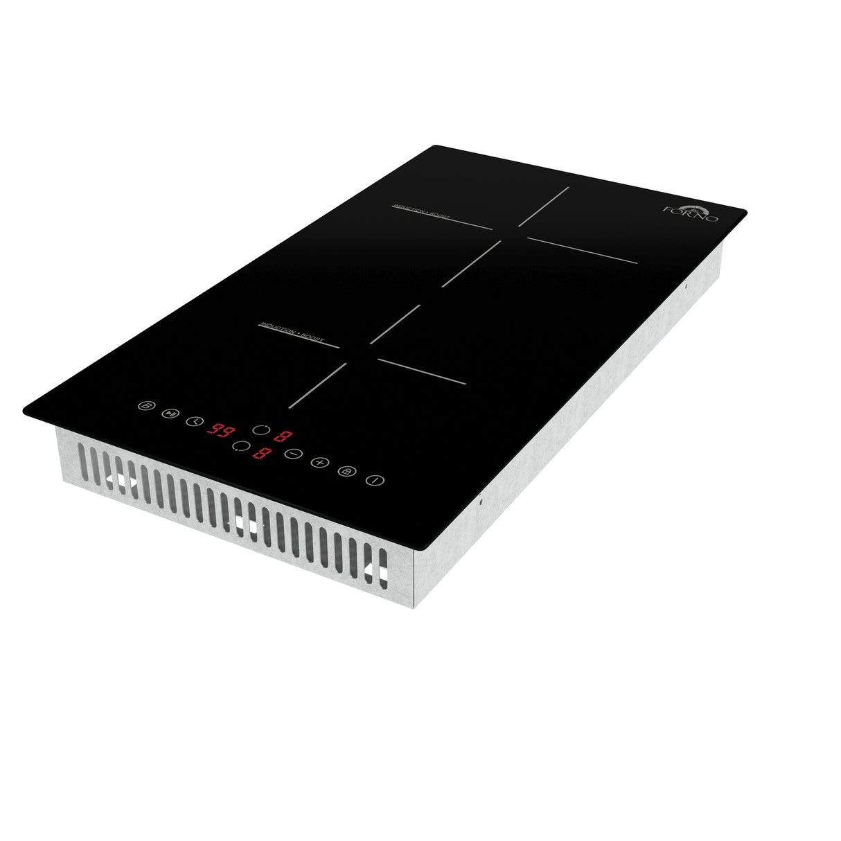 Forno Parco 12-Inch Induction Cooktop, 2 Zones, 3,600W Total Power, Touch Control