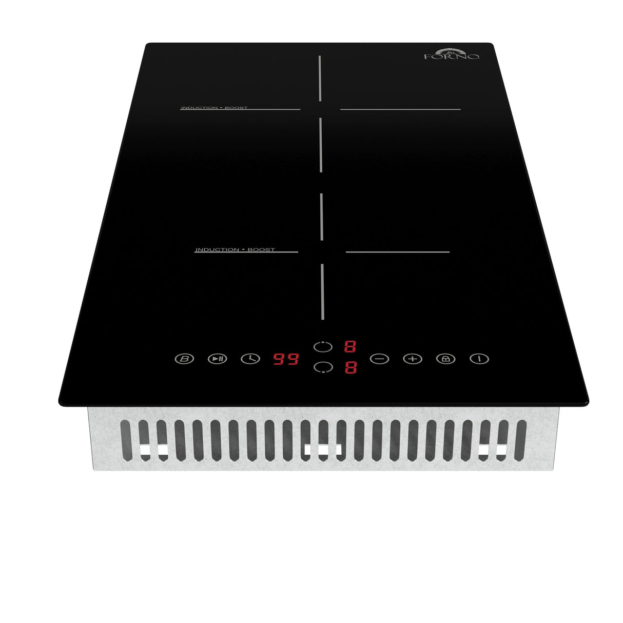 Forno Parco 12-Inch Induction Cooktop, 2 Zones, 3,600W Total Power, Touch Control