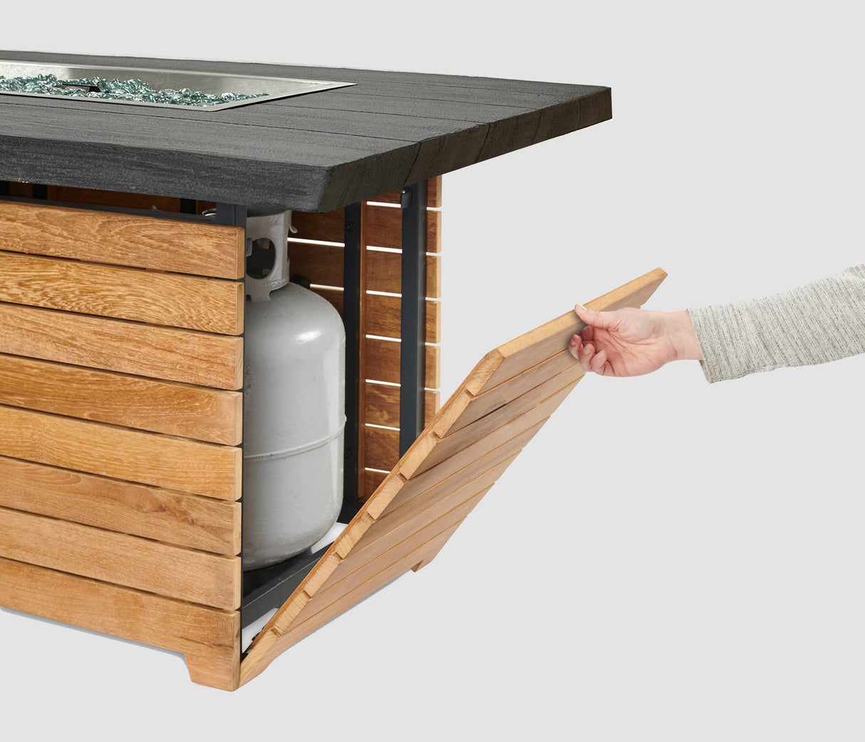 The Outdoor Greatroom Darien 42" Rectangular Gas Fire Pit Table - DAR-1224-EBG-K