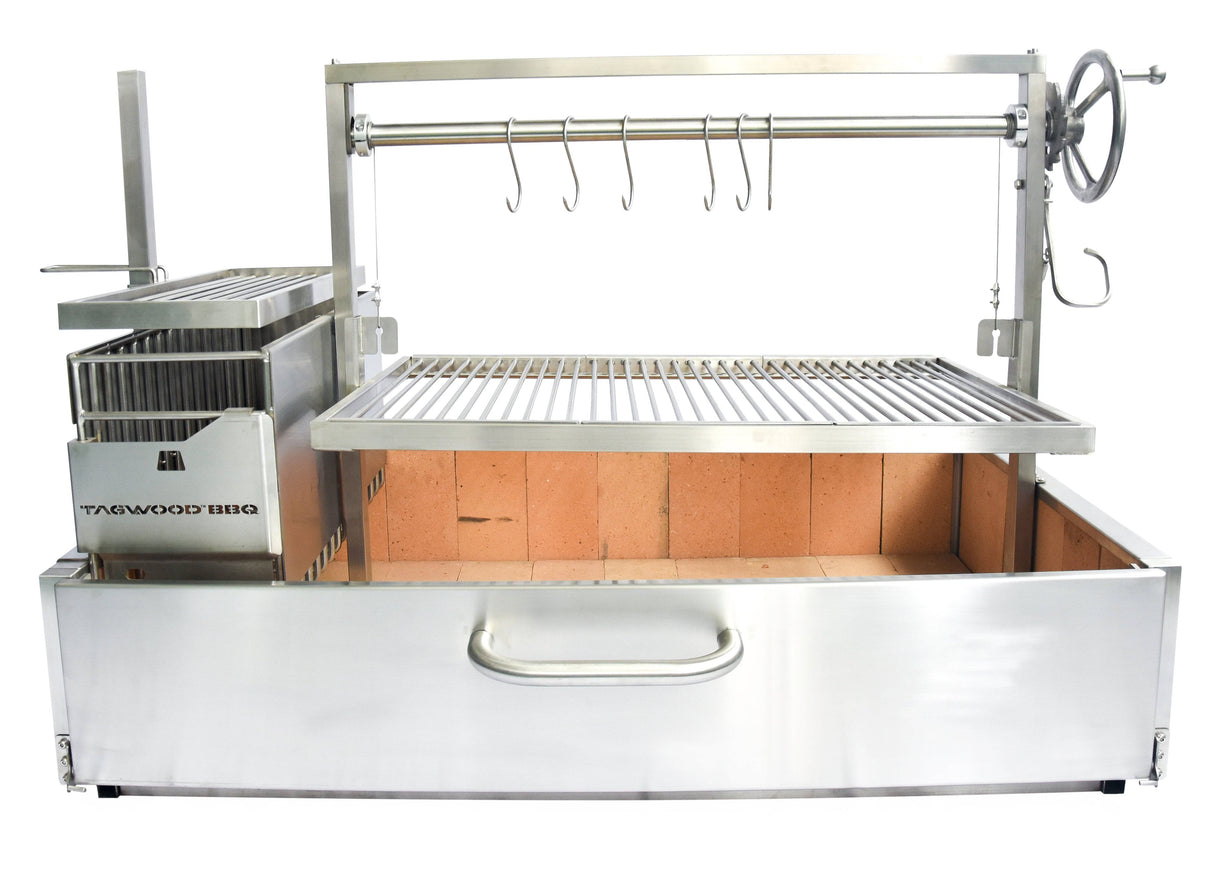Tagwood BBQ XL Built-In Santa Maria Argentine Wood Fire & Charcoal Gaucho Grill OPEN FIRE COOKING | BBQ25SS -