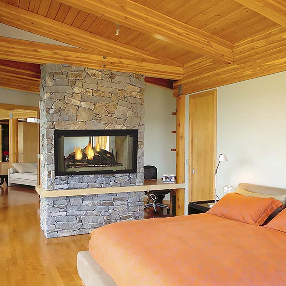 Majestic 42" Designer See-Through Radiant Wood Burning Fireplace