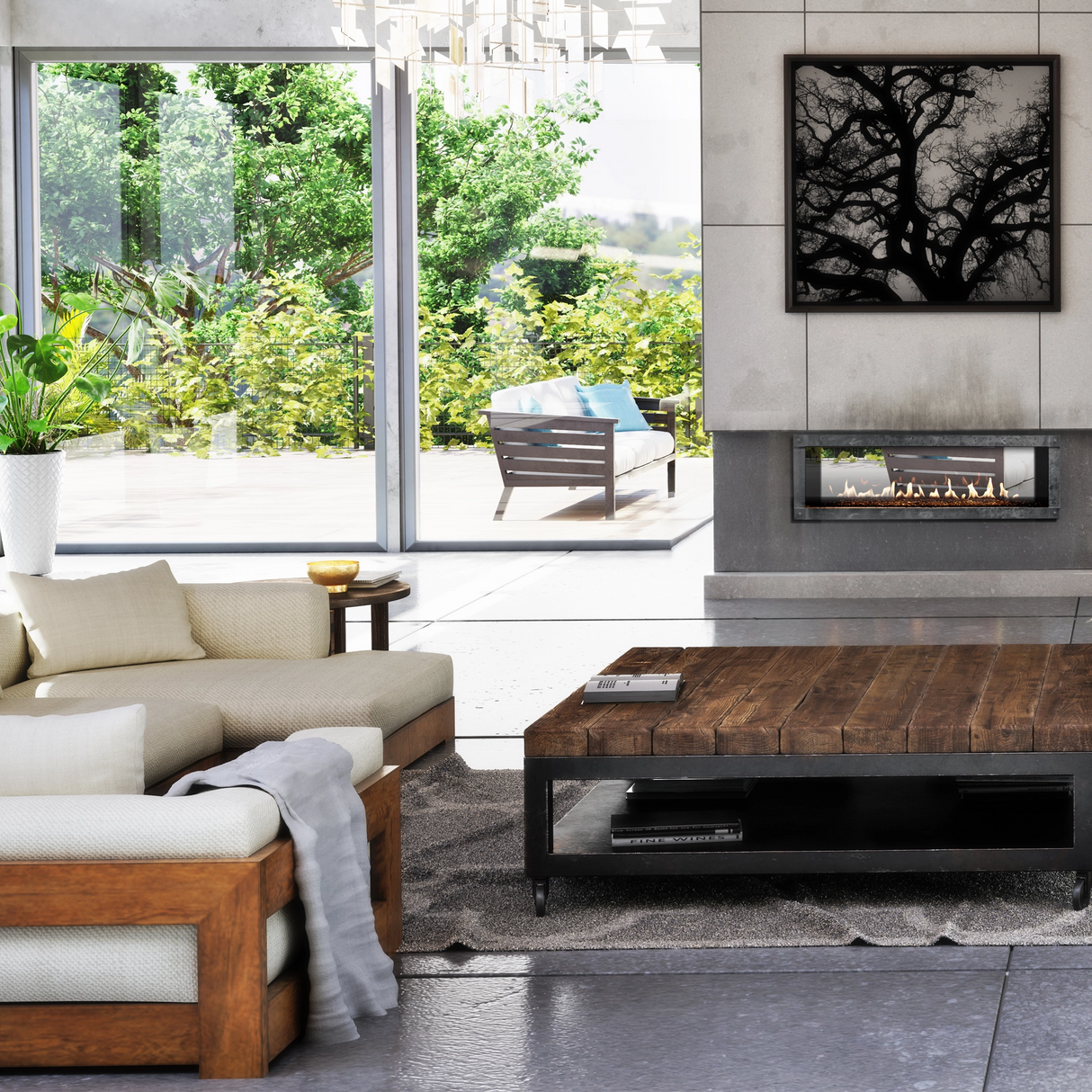 Empire Boulevard 48" See-Through Direct Vent Gas Fireplace - DVLL48SP90