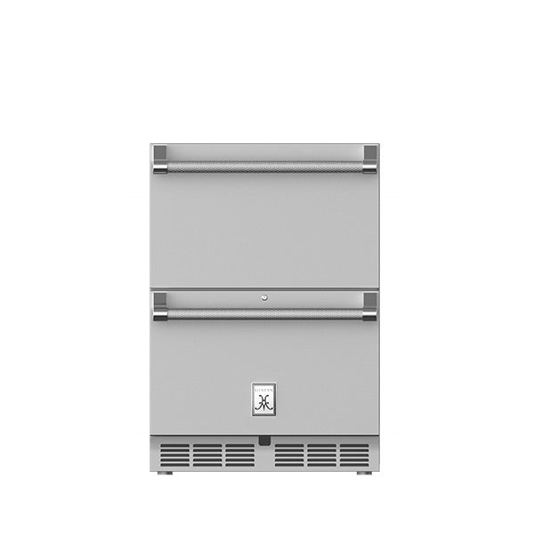 Hestan 24″ Outdoor Refrigerator Drawer and Freezer Drawer With Lock - GRFR24