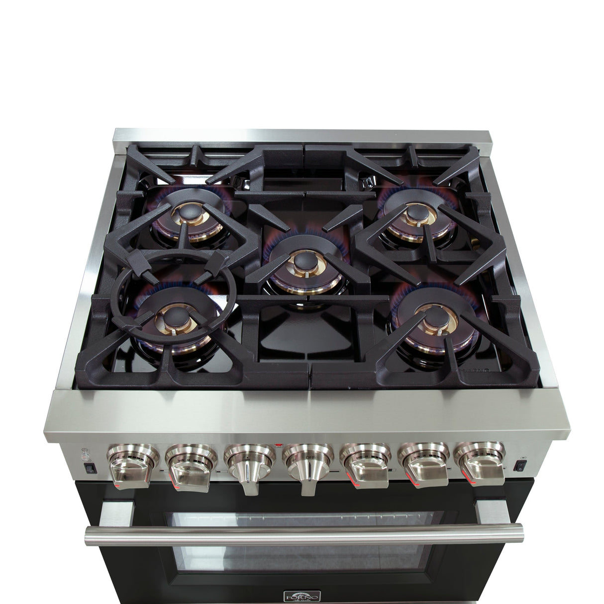 Forno Capriasca 30-Inch Freestanding Dual Fuel Range with 4 Burners & Color Door