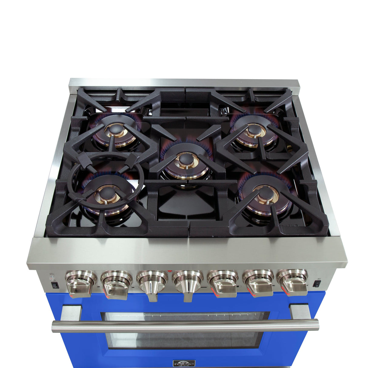 Forno Capriasca 30-Inch Freestanding Dual Fuel Range with 4 Burners & Color Door