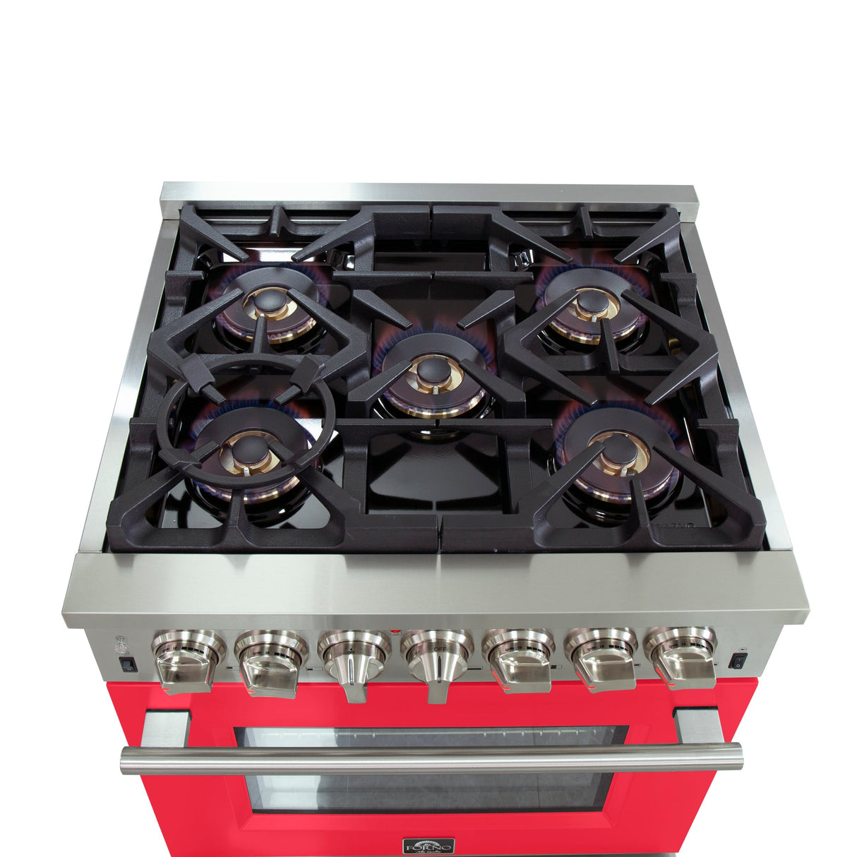Forno Capriasca 30-Inch Freestanding Dual Fuel Range with 4 Burners & Color Door